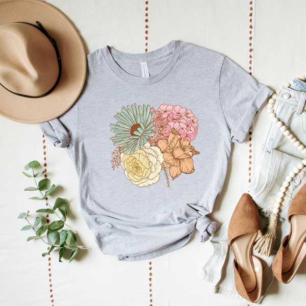 Colorful Flower Bouquet | Short Sleeve Graphic Tee