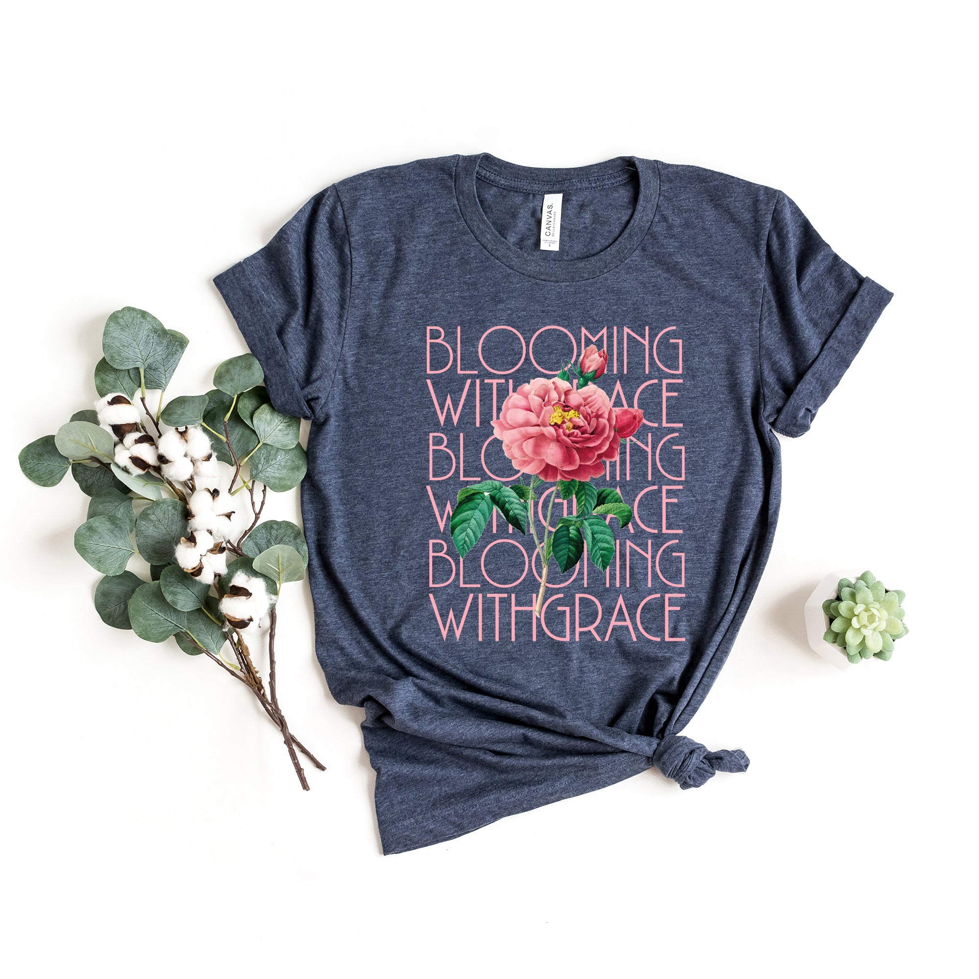 Blooming With Grace Flower | Short Sleeve Crew Neck