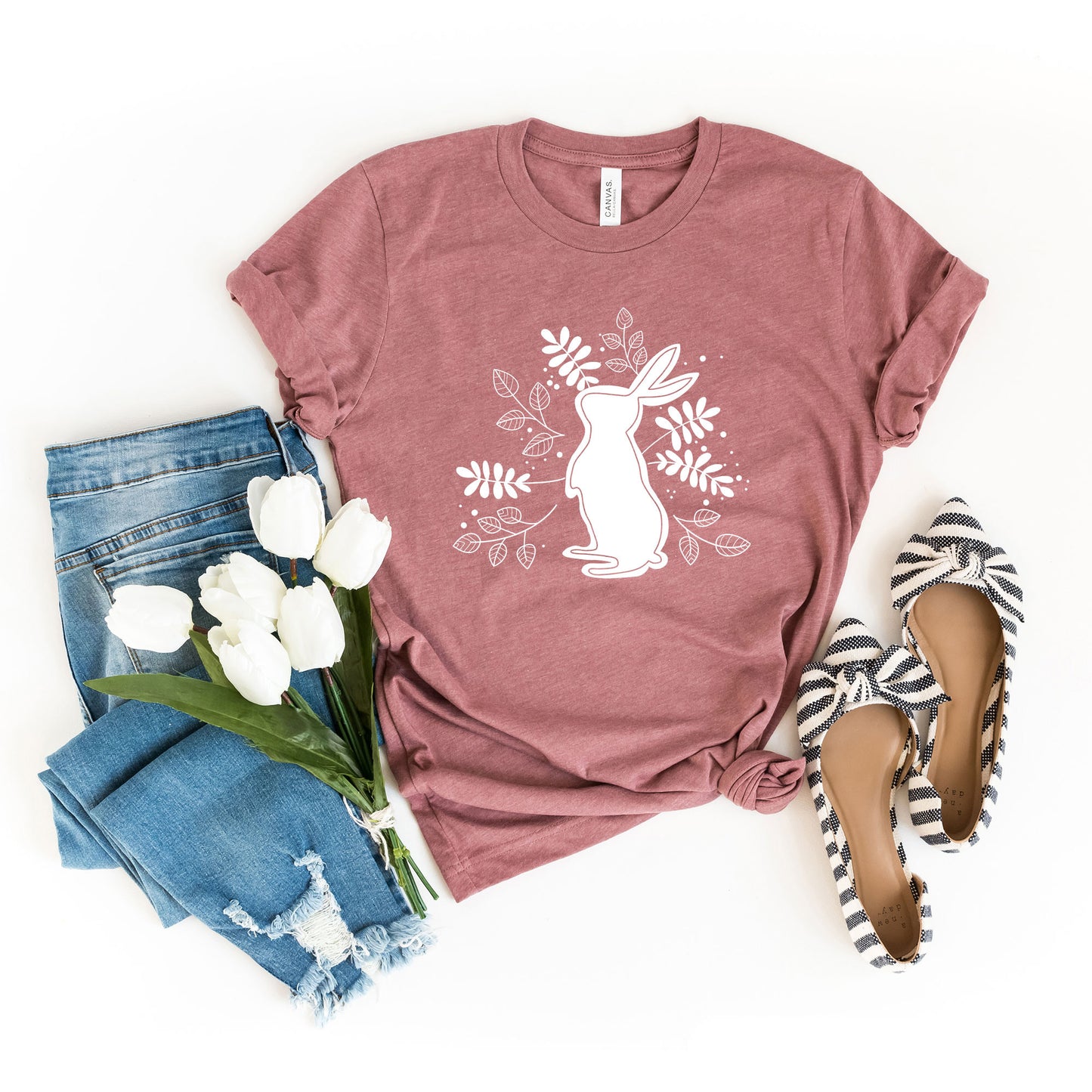 Floral Bunny | Short Sleeve Graphic Tee