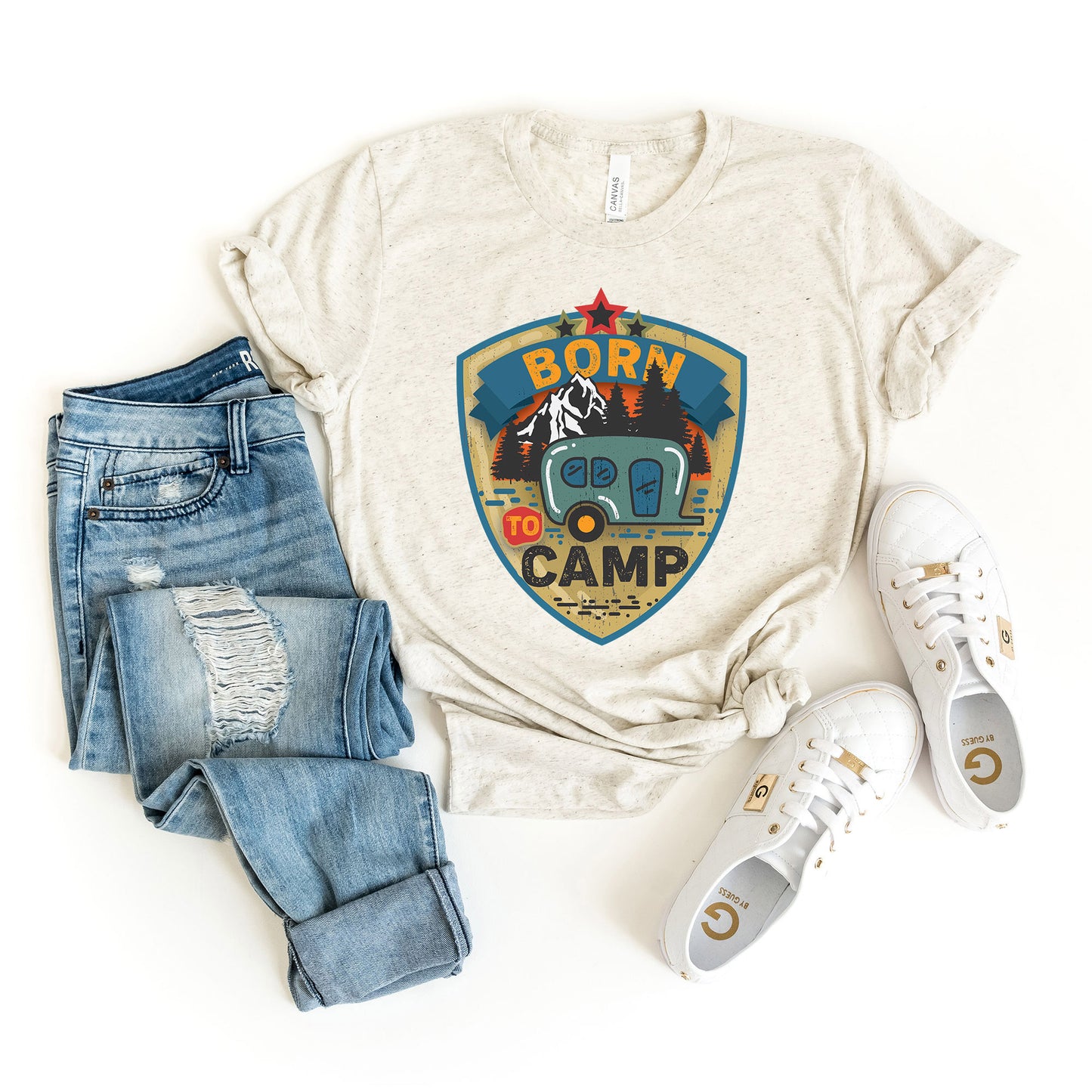 Born To Camp Badge | Short Sleeve Graphic Tee