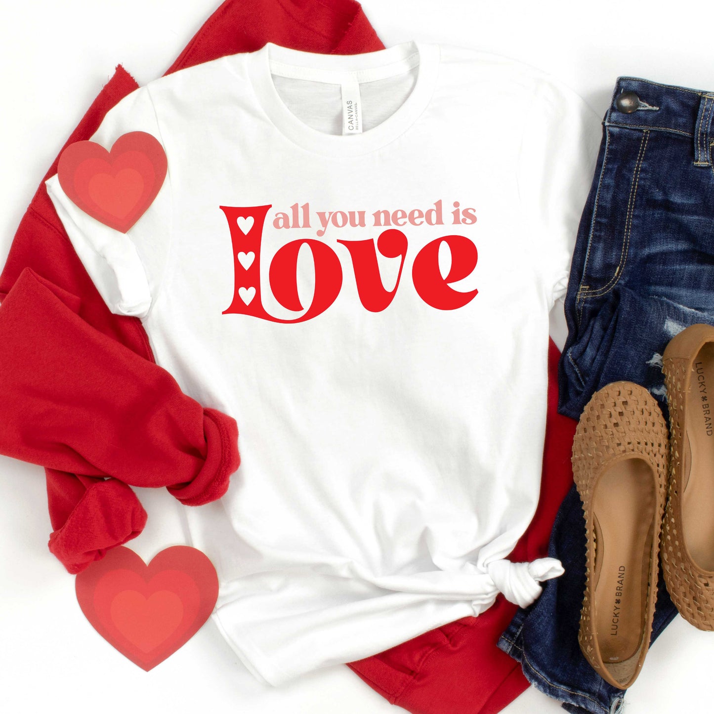 All You Need Is Love Hearts | Short Sleeve Graphic Tee