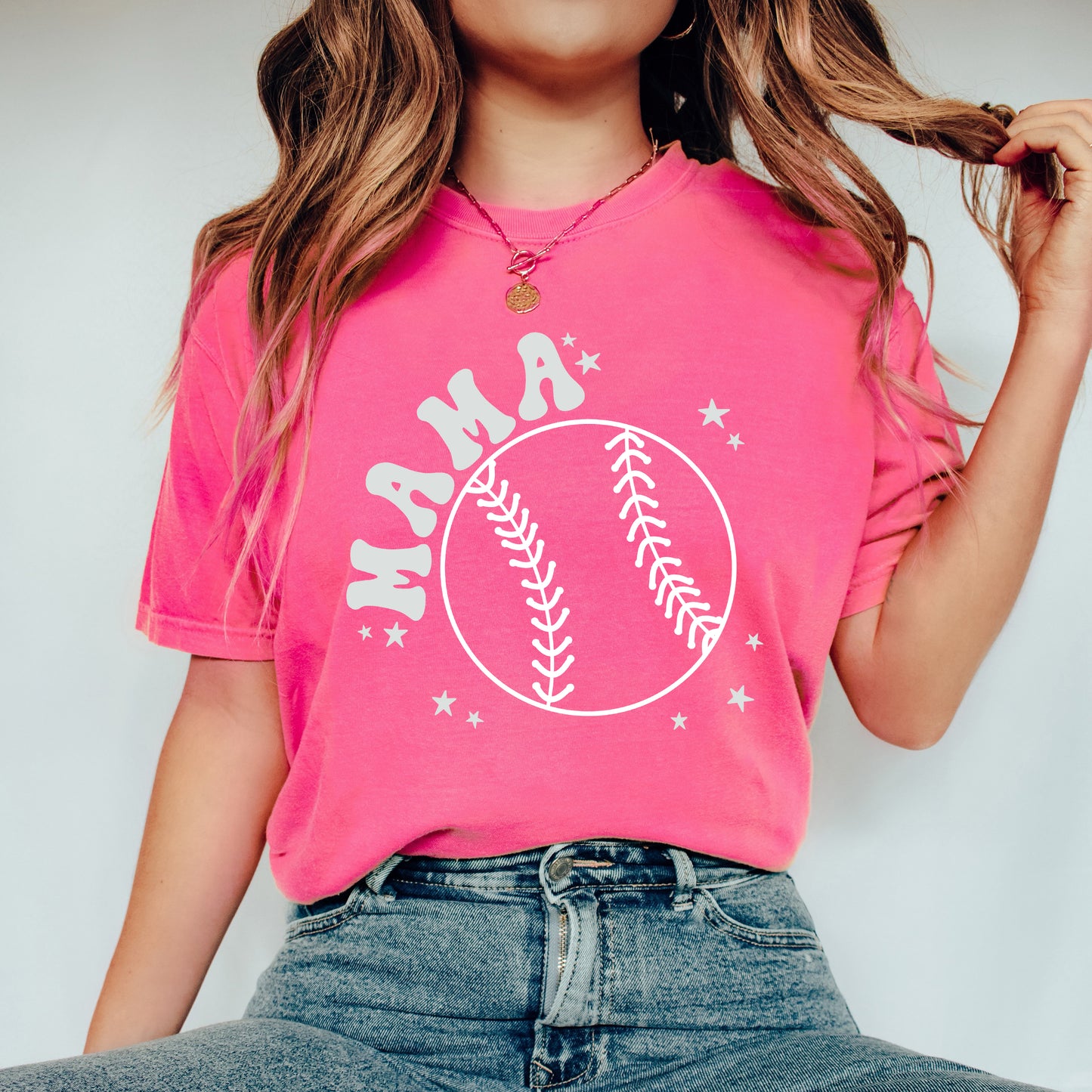 Mama Baseball Stars Mini | Garment Dyed Short Sleeve Tee