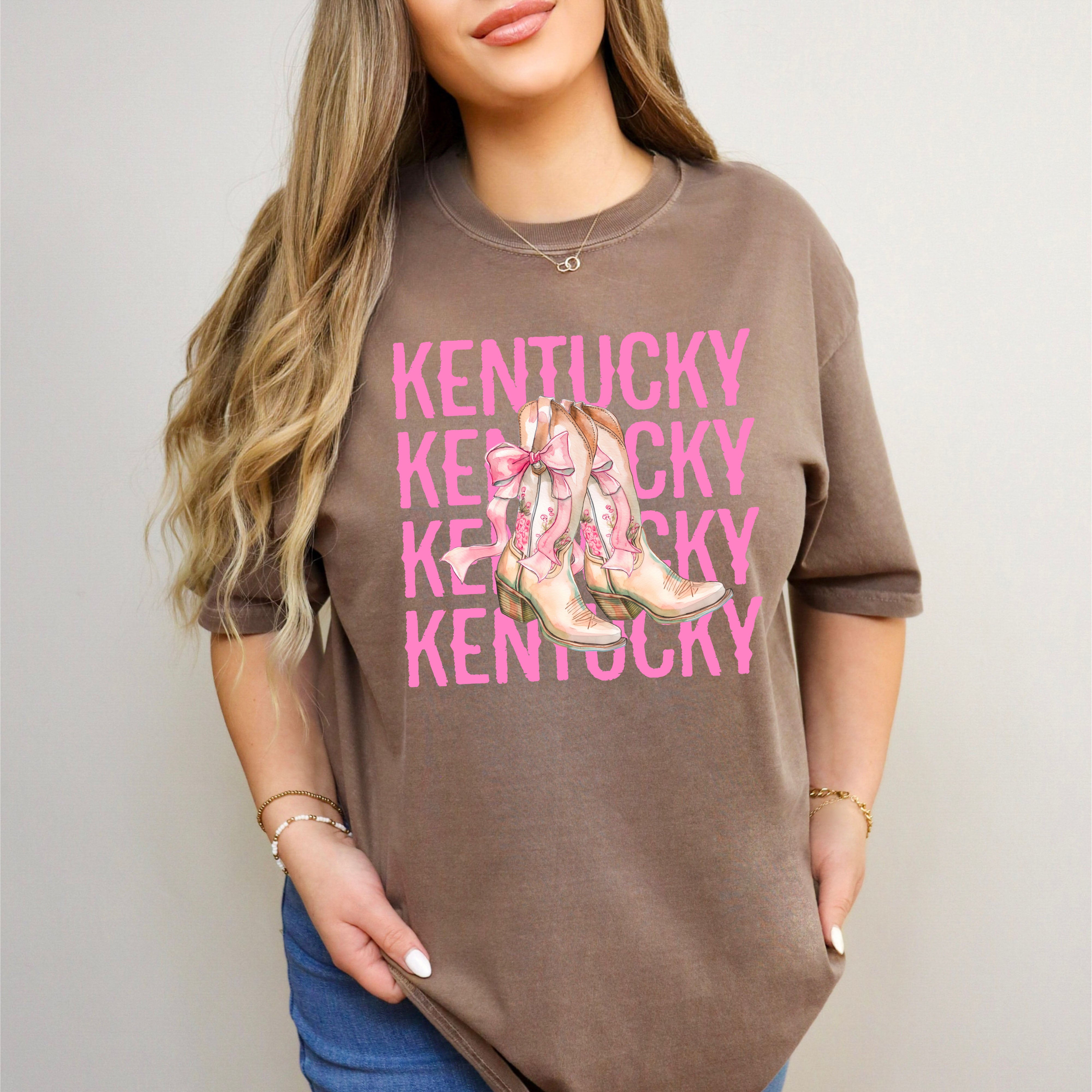Coquette Kentucky Cowgirl Boots | Garment Dyed Short Sleeve Tee