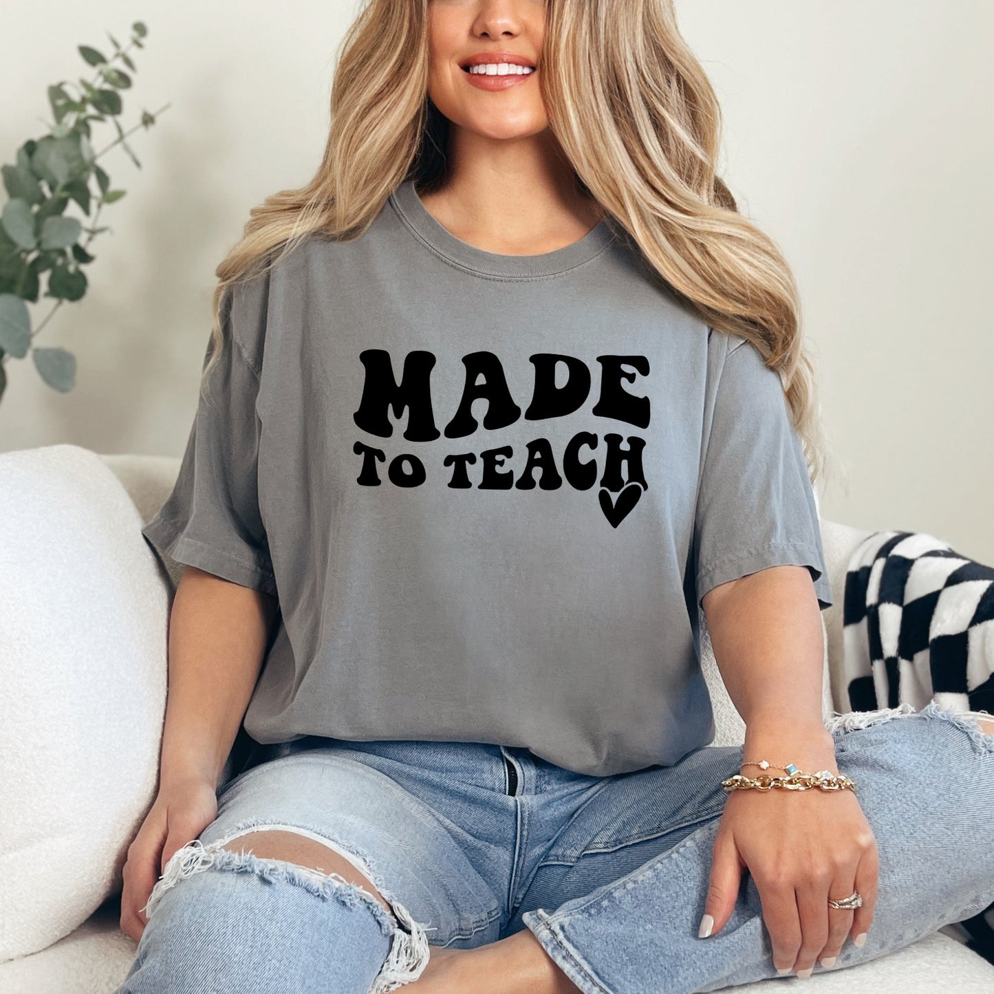 Made To Teach Wavy Heart | Garment Dyed Tee
