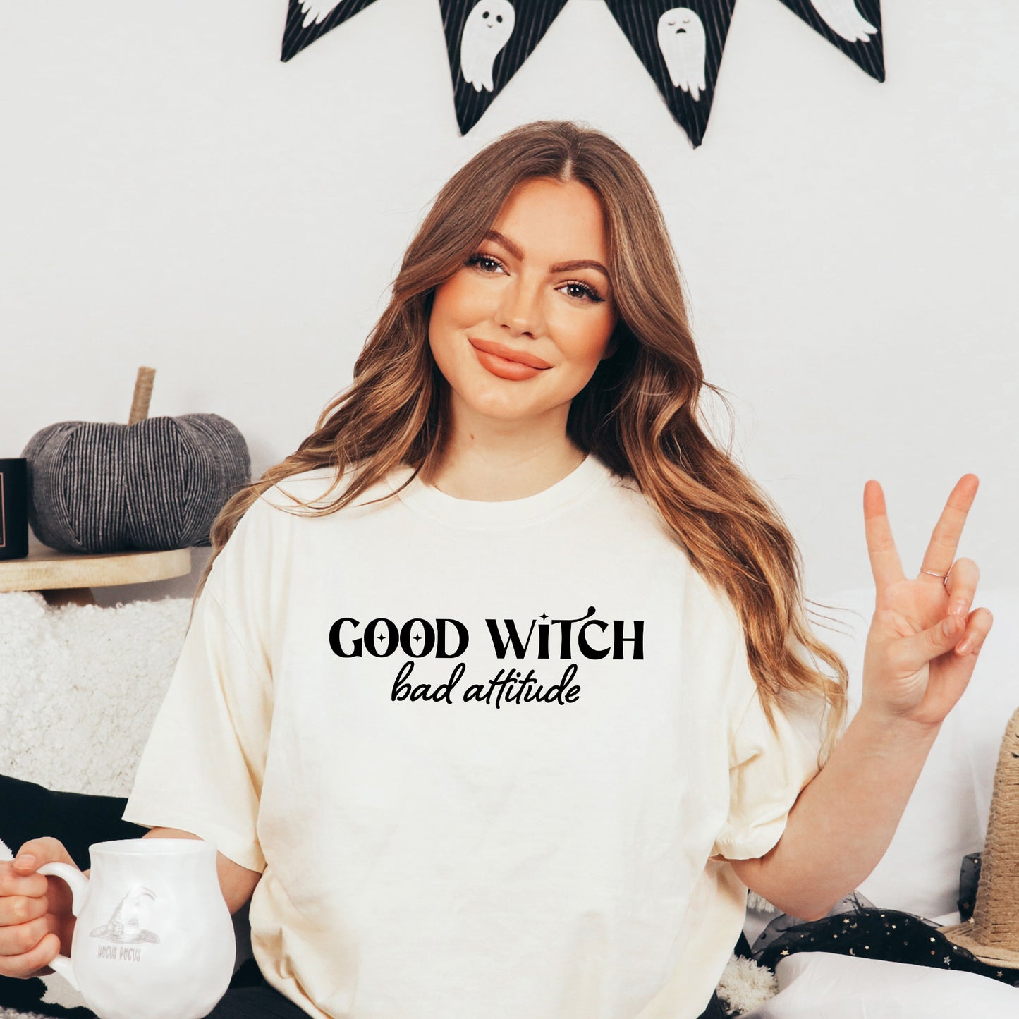 Good Witch Bad Attitude | Garment Dyed Short Sleeve Tee
