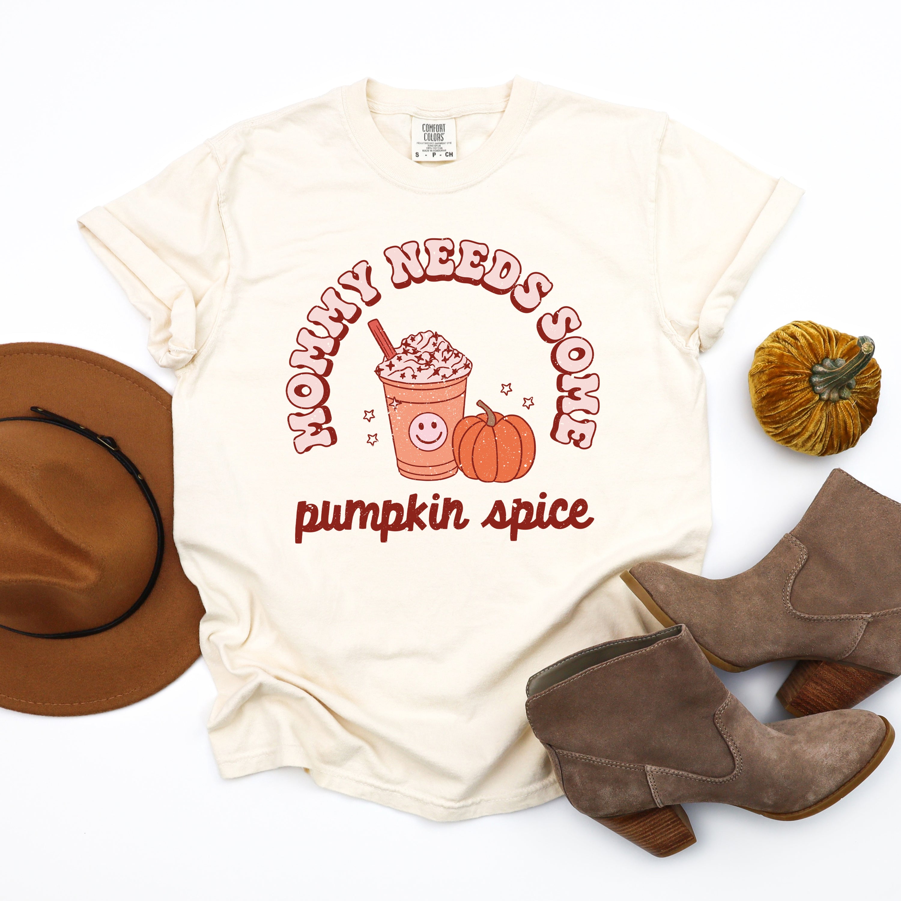 Retro Mommy Needs Some Pumpkin Spice | Garment Dyed Tee