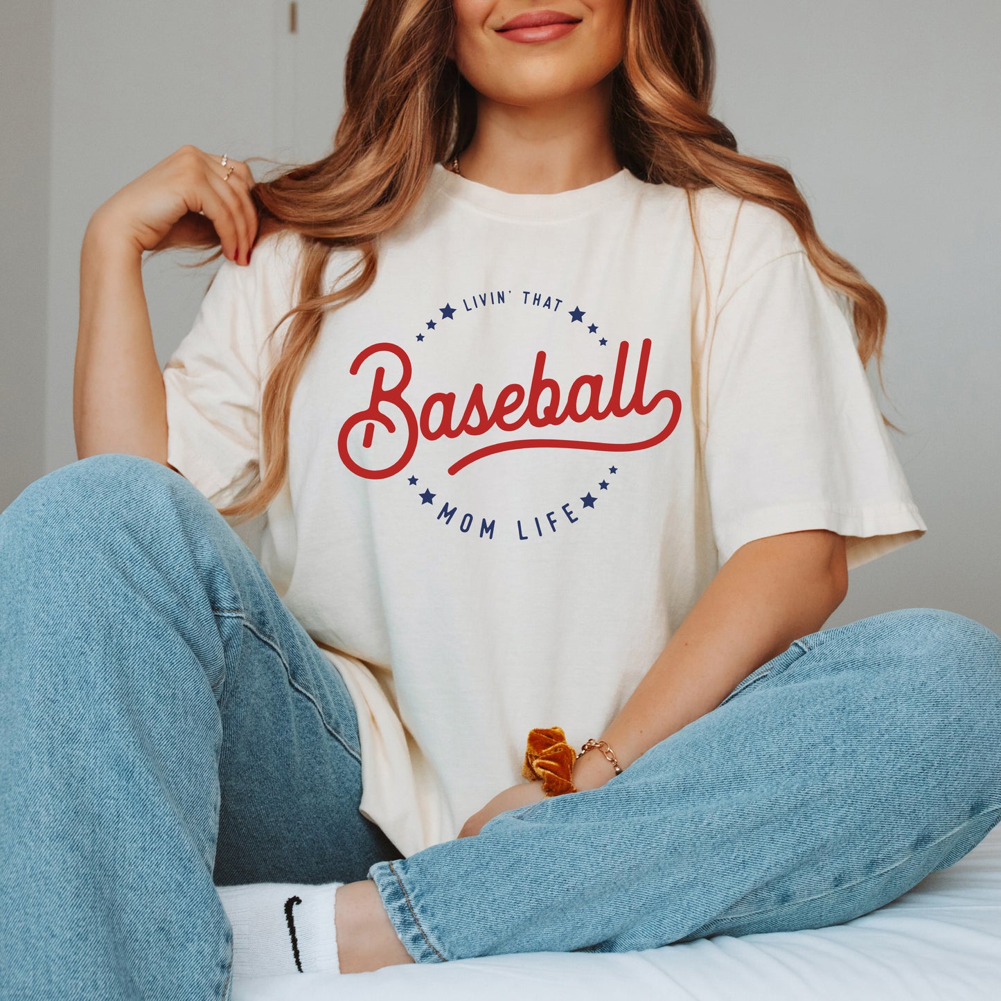 Livin' That Baseball Mom Life | Garment Dyed Short Sleeve Tee