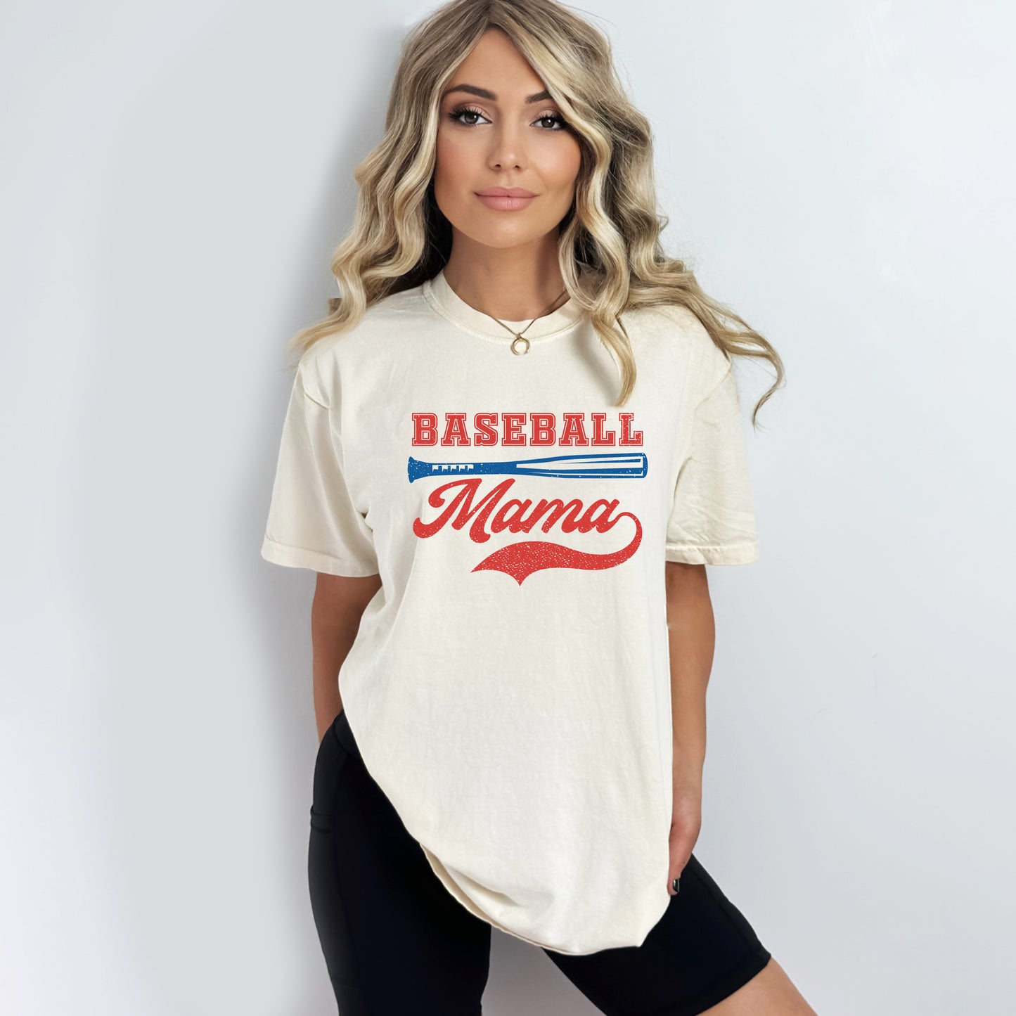 Baseball Mama Grunge | Garment Dyed Short Sleeve Tee