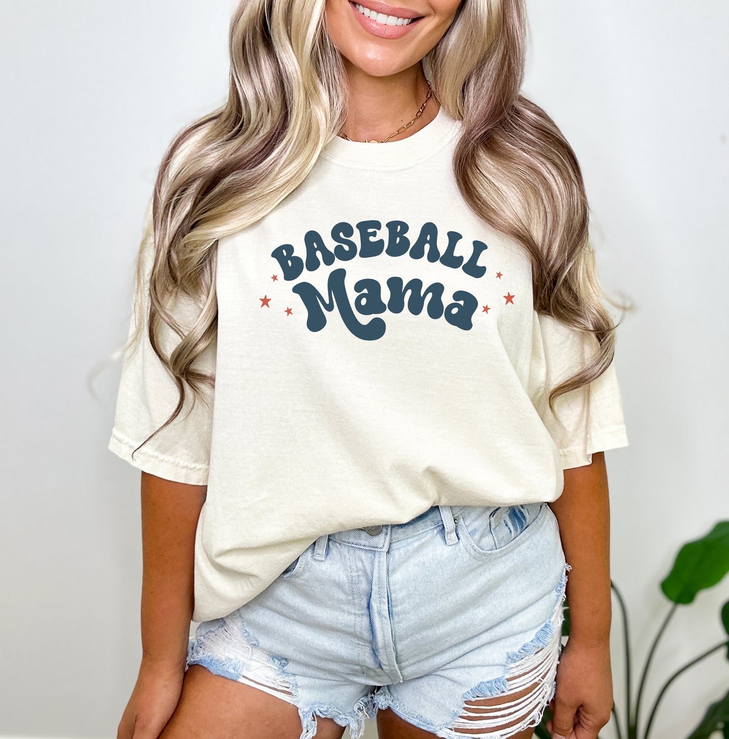Baseball Mama Stars | Garment Dyed Short Sleeve Tee