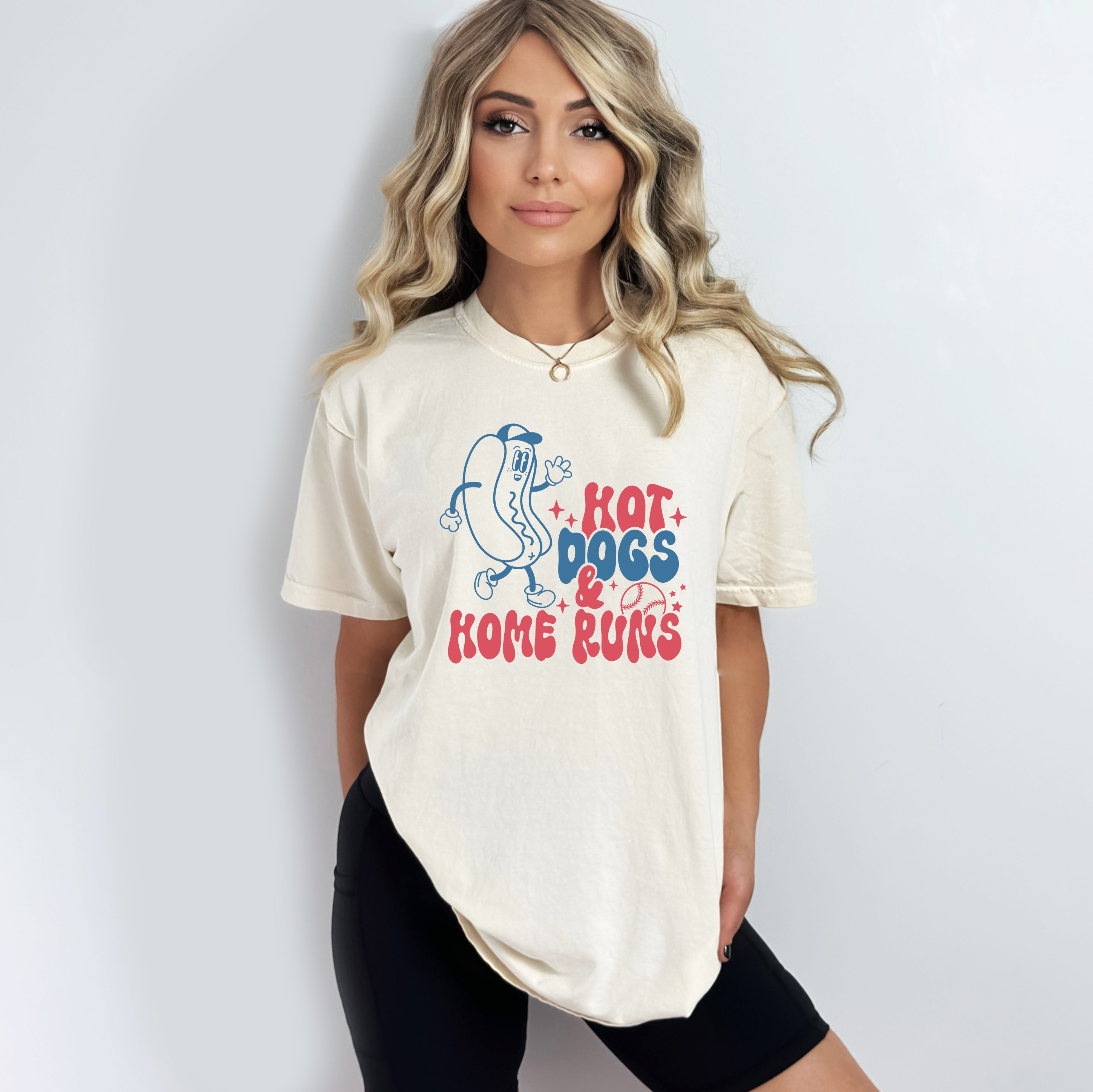 Hot Dogs And Home Runs | Garment Dyed Short Sleeve Tee
