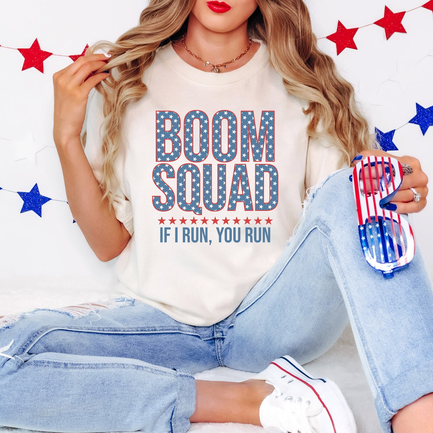 Boom Squad Varsity Stars | Garment Dyed Short Sleeve Tee
