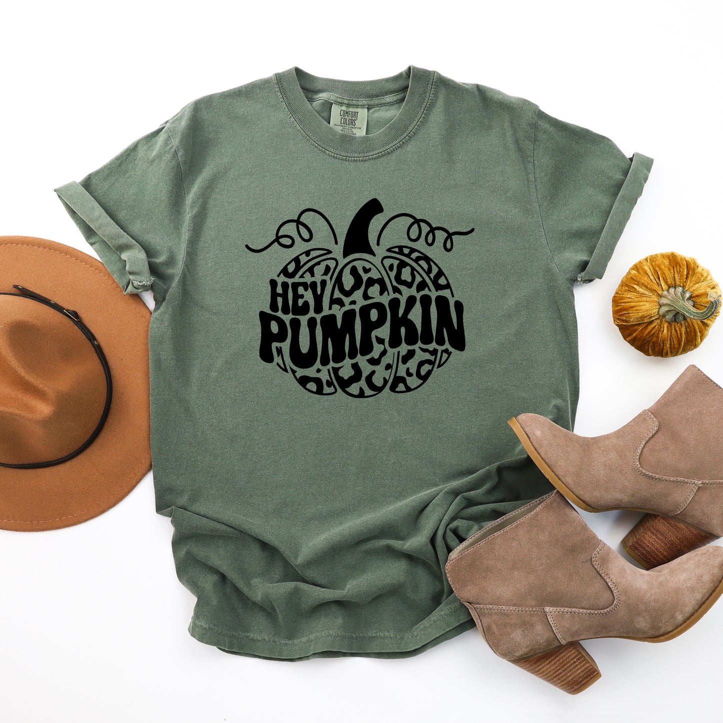 Leopard Hey Pumpkin | Garment Dyed Short Sleeve Tee