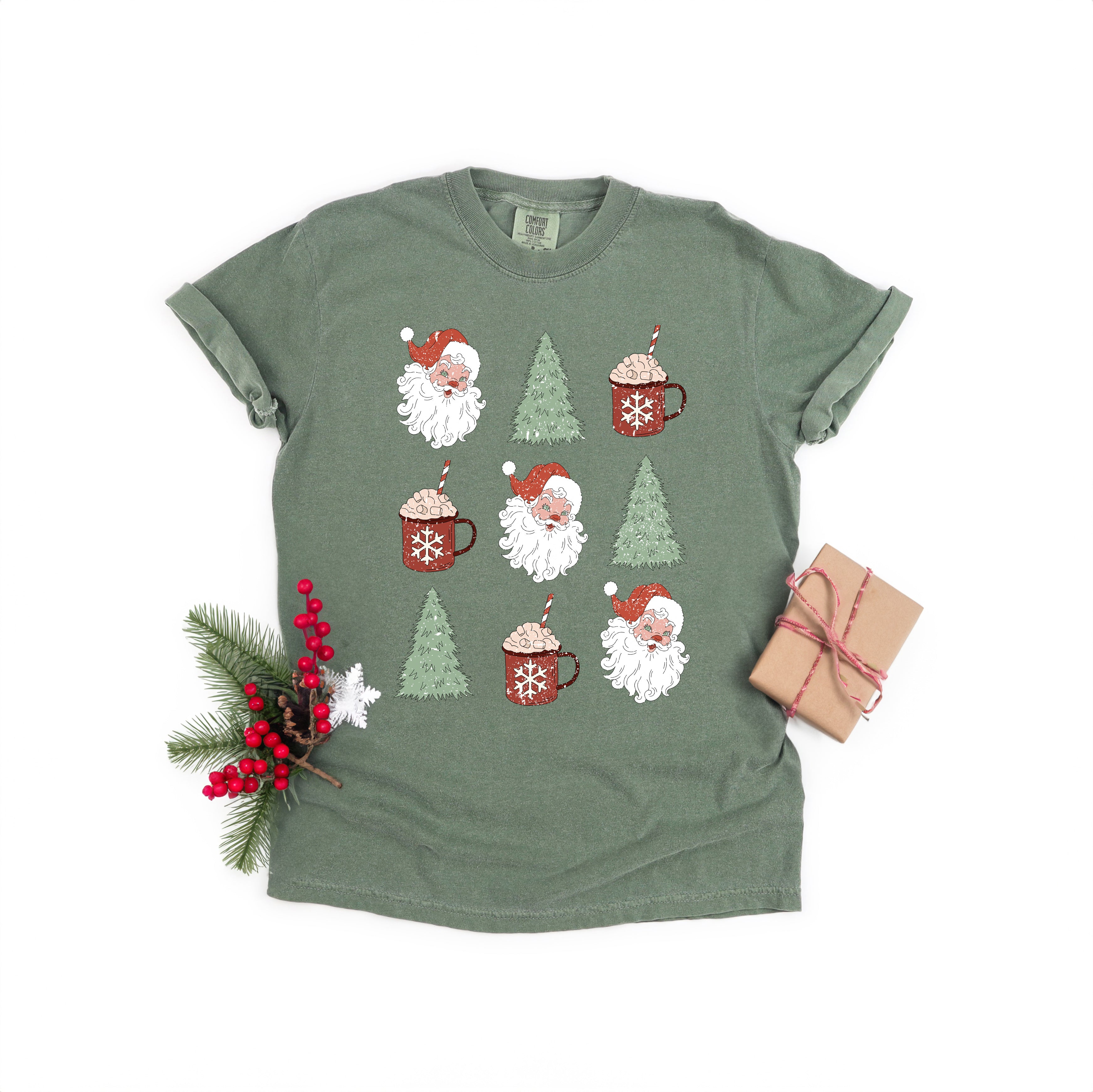 Tree and Mug Collage | Garment Dyed Tee