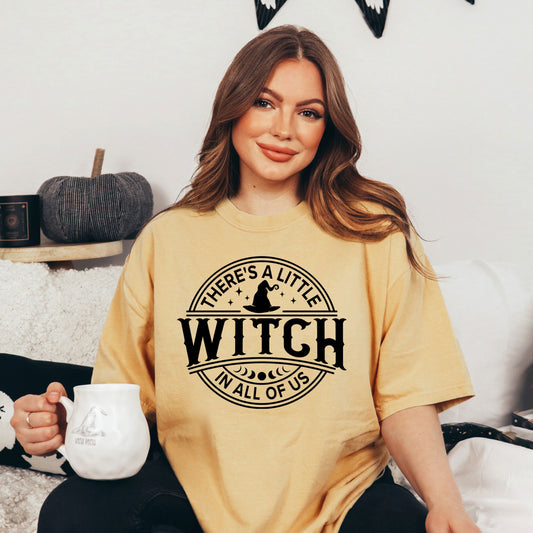 A Little Witch In All Of Us | Garment Dyed Short Sleeve Tee