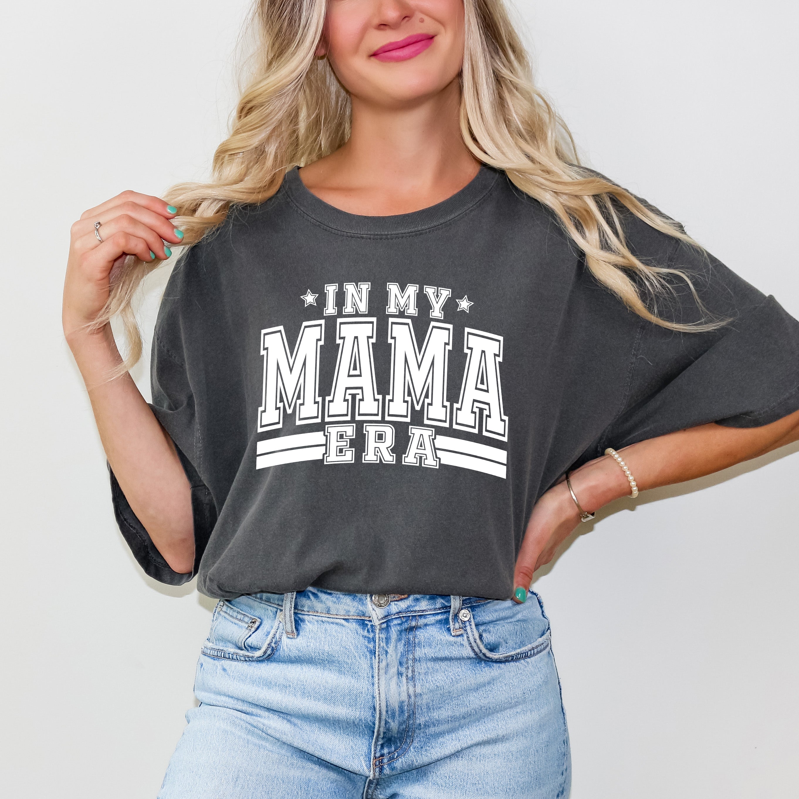 In My Mama Era Varsity | Garment Dyed Short Sleeve Tee