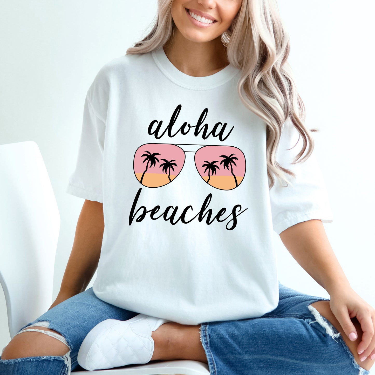 Aloha Beaches Sunglasses | Garment Dyed Short Sleeve Tee