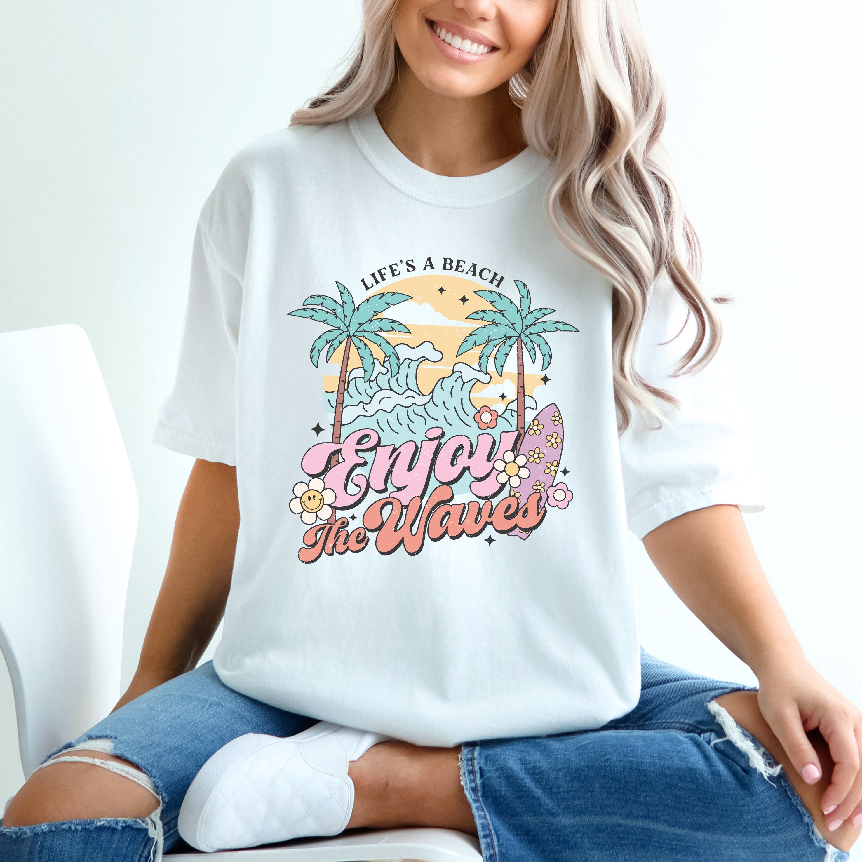 Life's A Beach Wave | Garment Dyed Short Sleeve Tee