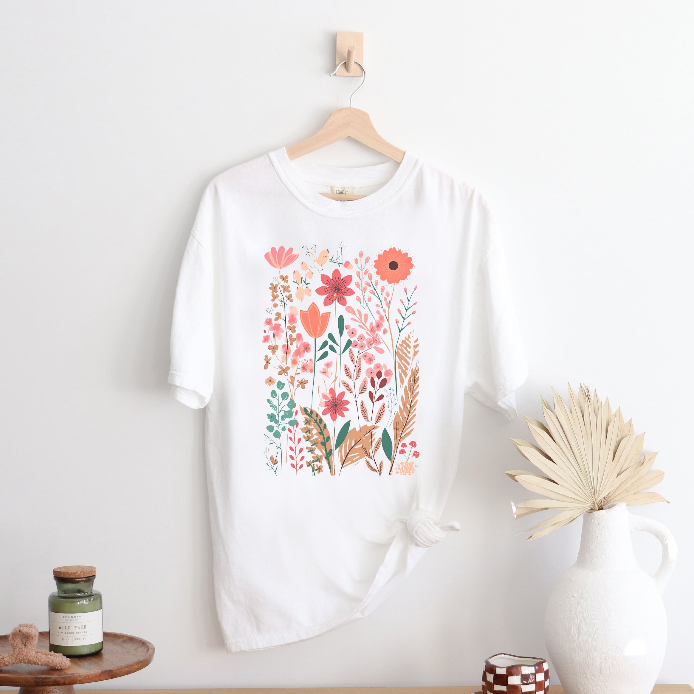 Pastel Wildflowers | Garment Dyed Short Sleeve Tee