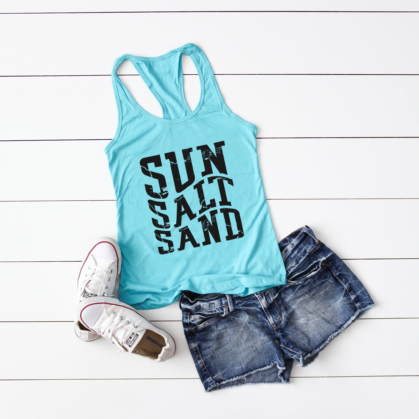 Sun Salt Sand Wavy | Racerback Tank