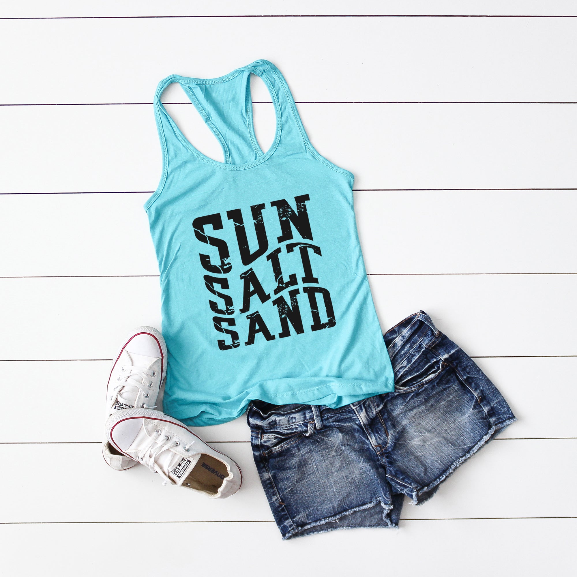Sun Salt Sand Wavy | Racerback Tank