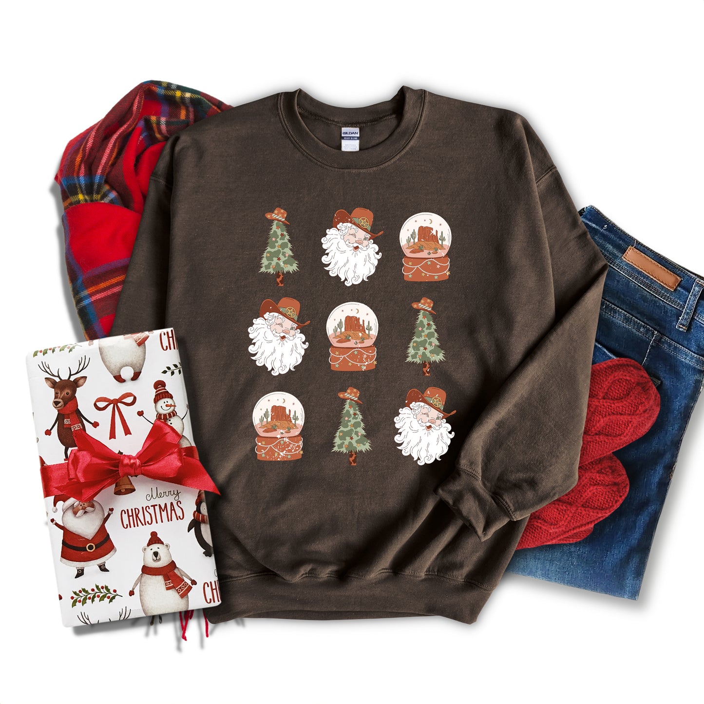 Western Santa Snowglobe | Sweatshirt