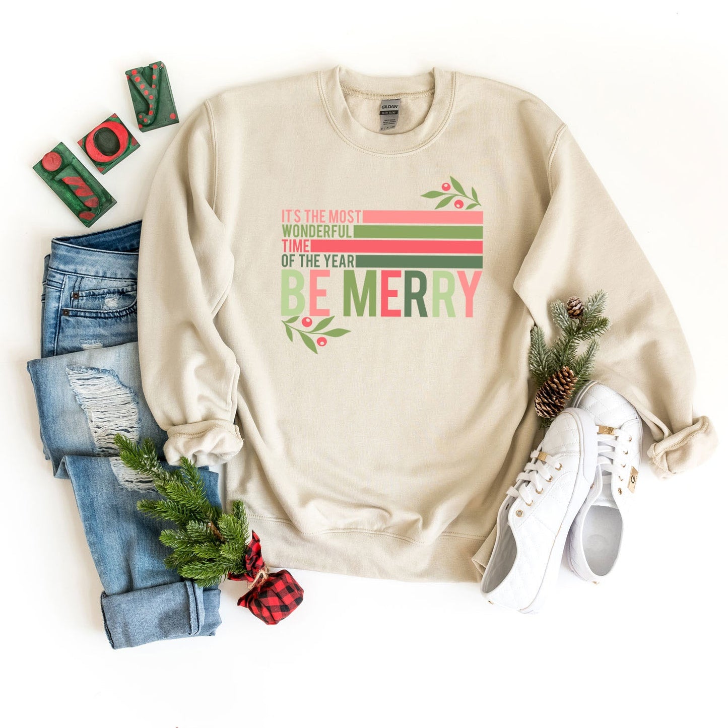 Clearance Be Merry Stripes | Sweatshirt
