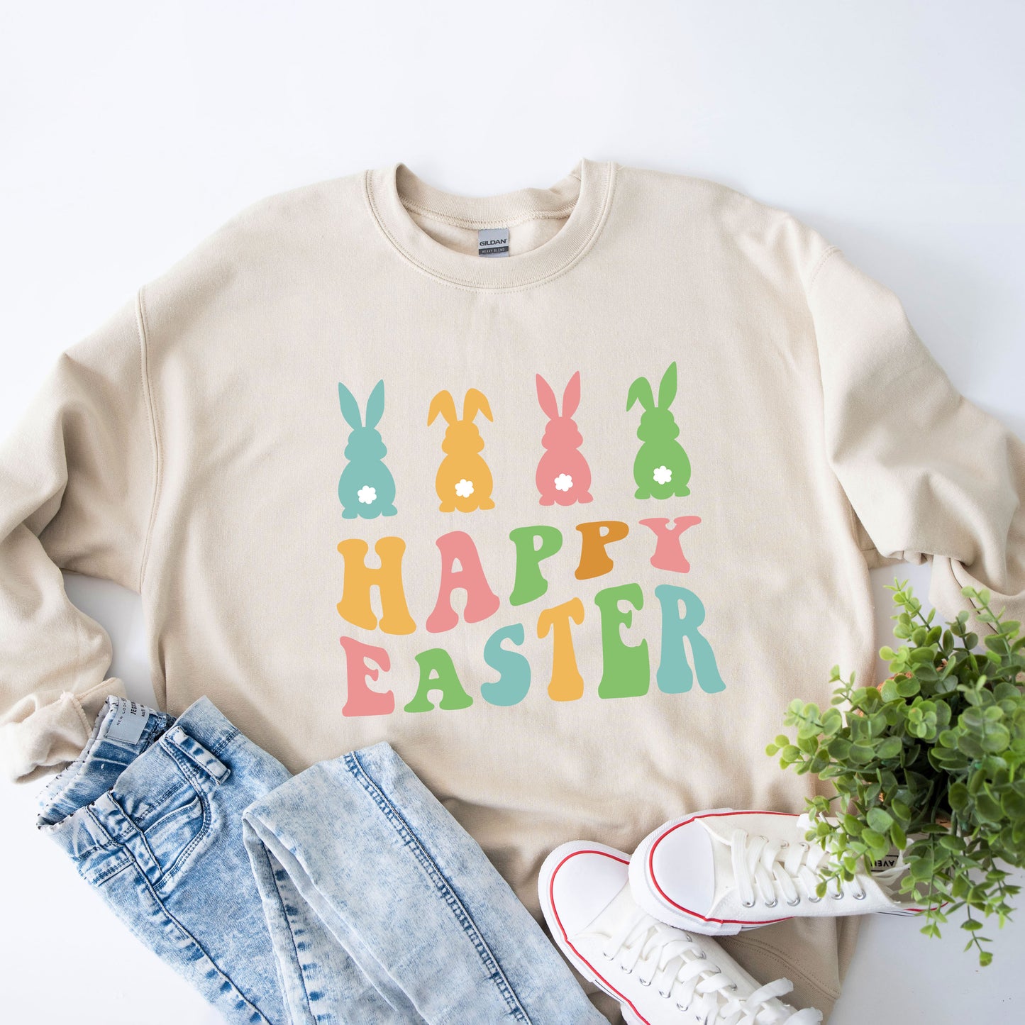 Happy Easter Pastel Bunnies | Sweatshirt