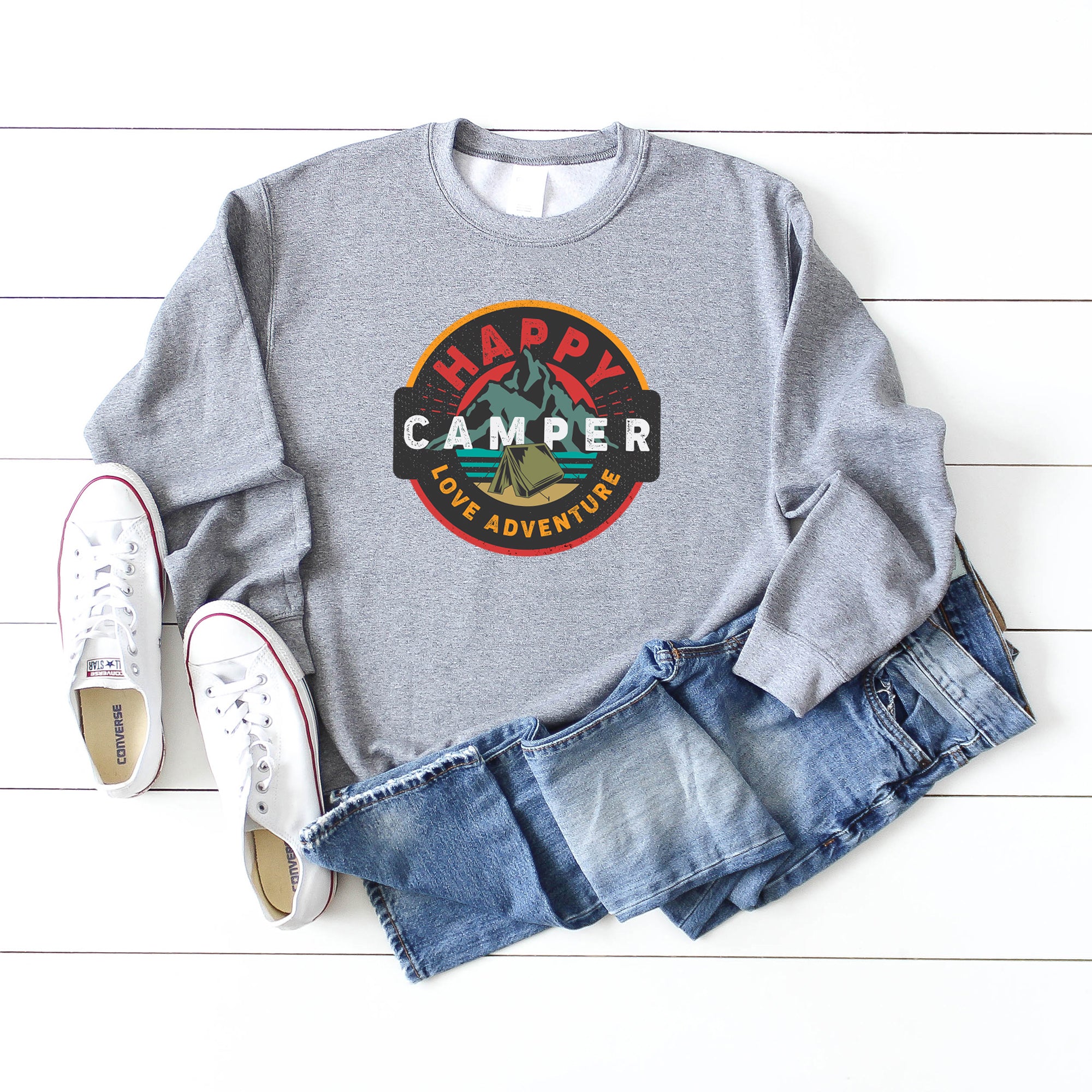 Happy Camper Badge | Sweatshirt