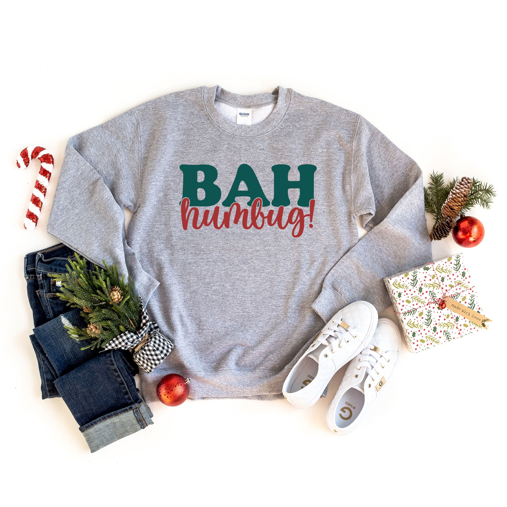 Bah Humbug Red And Green | Sweatshirt