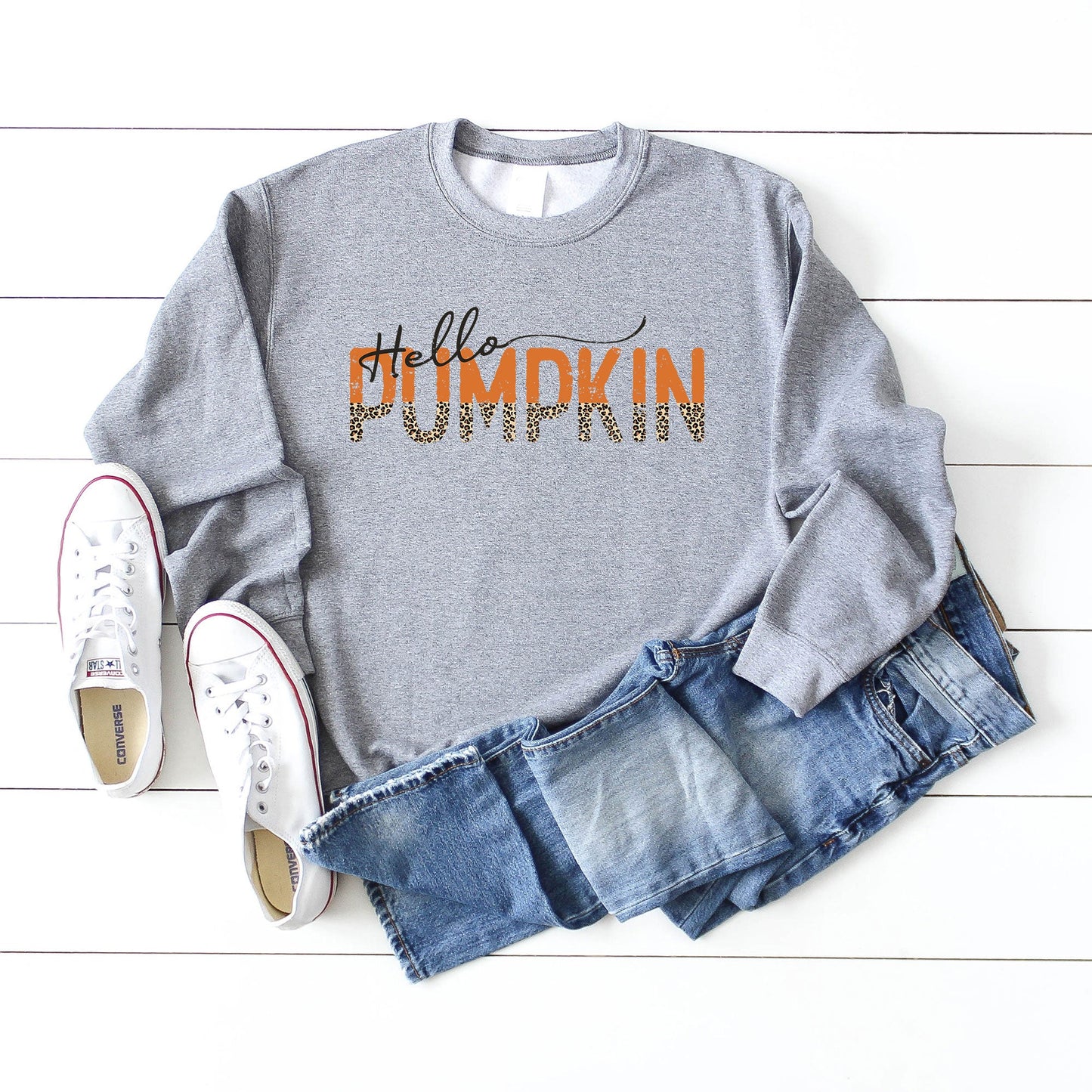 Clearance Leopard Hello Pumpkin | Sweatshirt