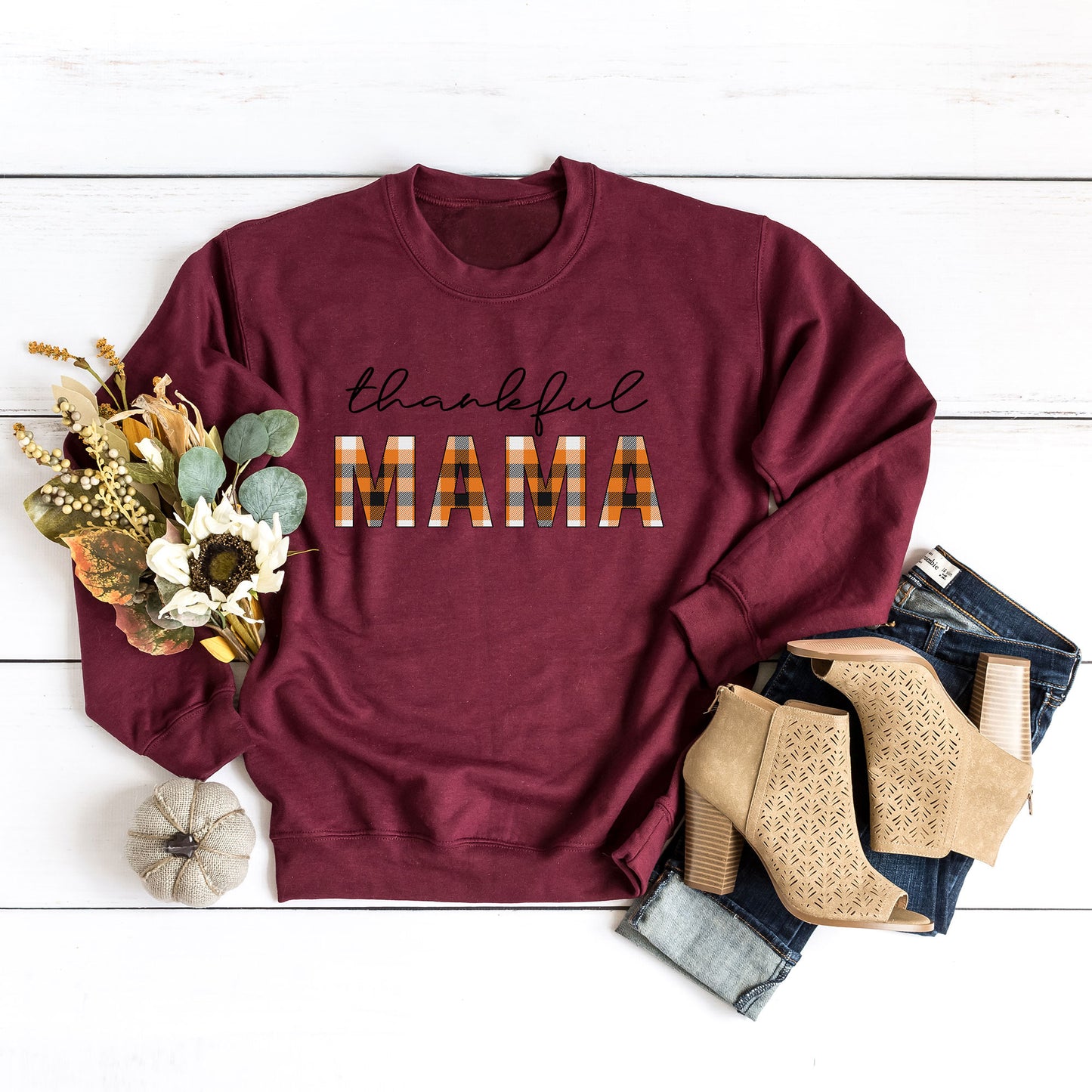 Thankful Mama Plaid | Sweatshirt