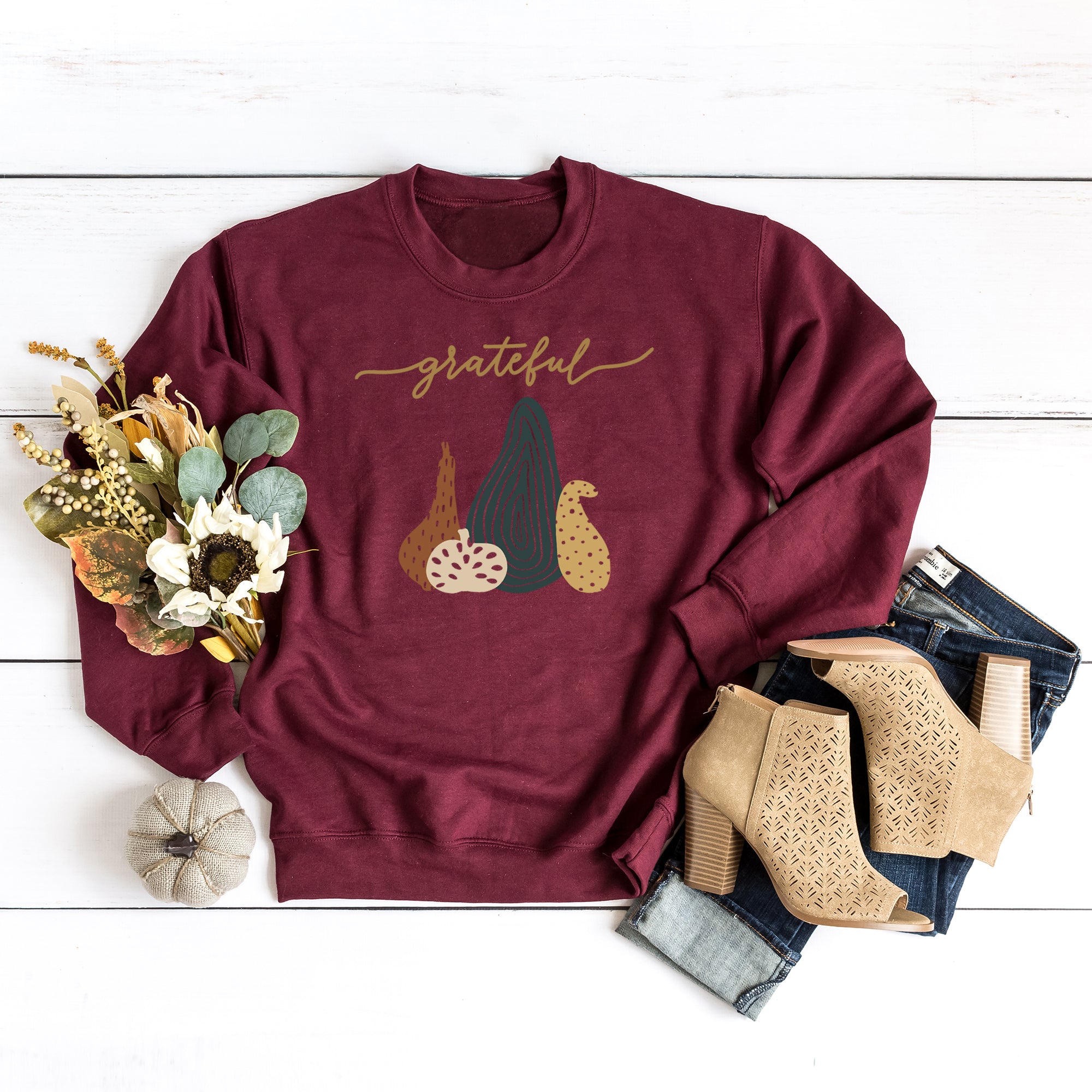 Boho Grateful Pumpkins | Sweatshirt