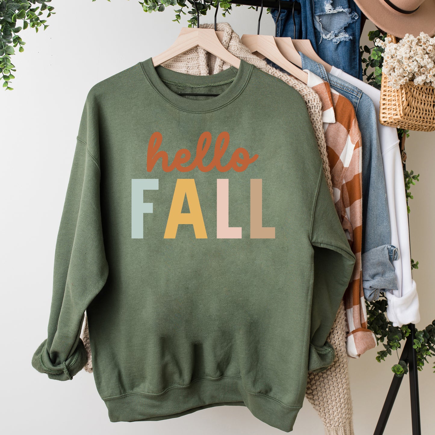 Hello Fall Colorful | Sweatshirt