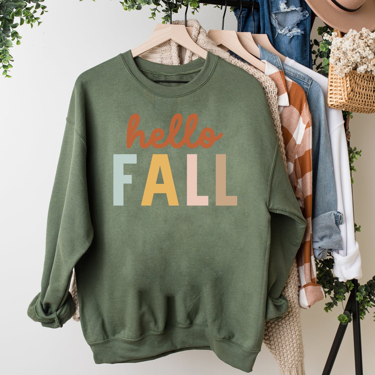 Clearance Hello Fall Colorful | Sweatshirt