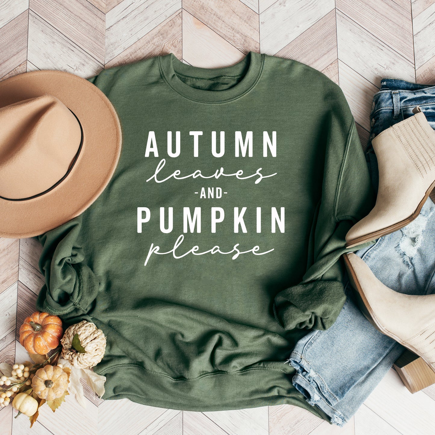 Autumn Leaves And Pumpkin Please | Sweatshirt