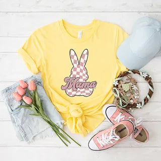 Checkered Bunny Mama | Short Sleeve Graphic Tee