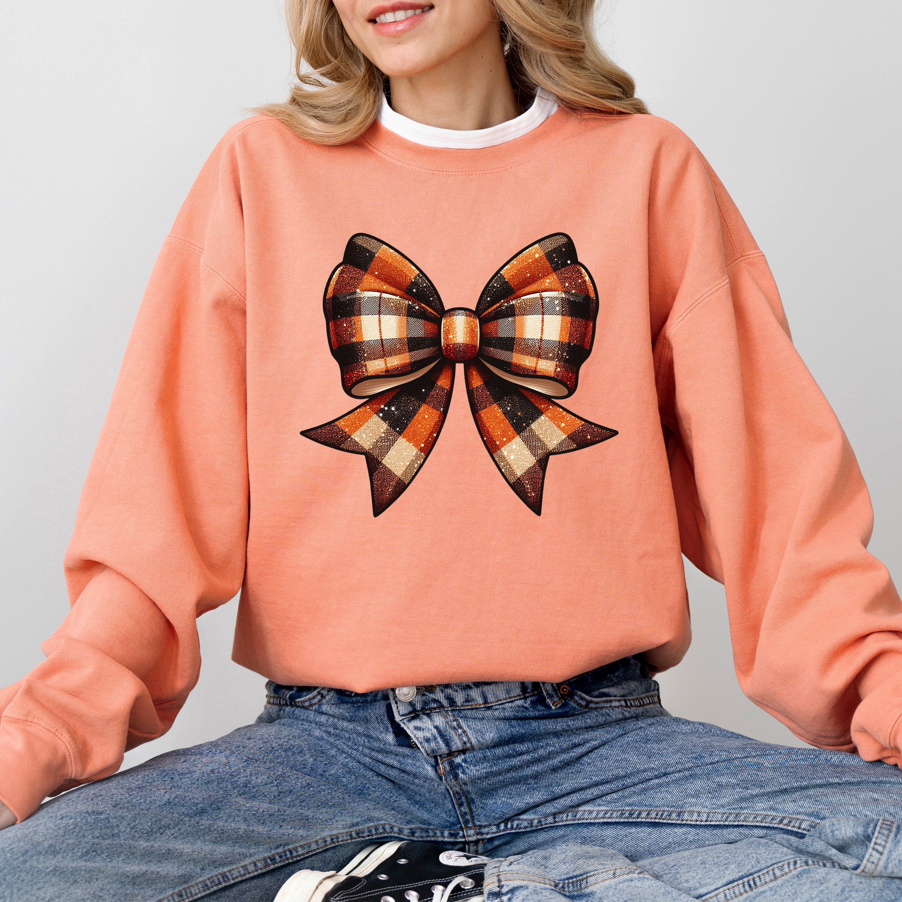 Coquette Fall Plaid | Garment Dyed Sweatshirt