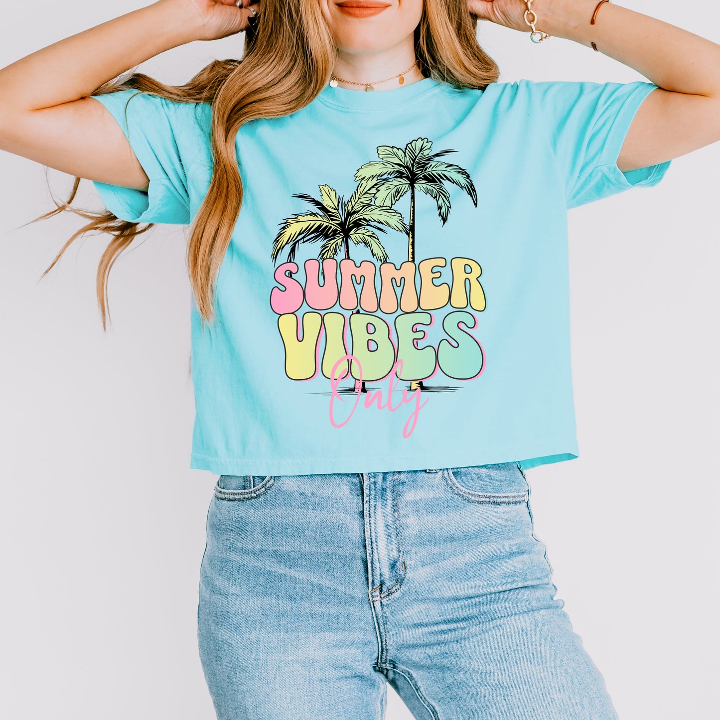 Summer Vibes Only | Relaxed Fit Cropped Tee
