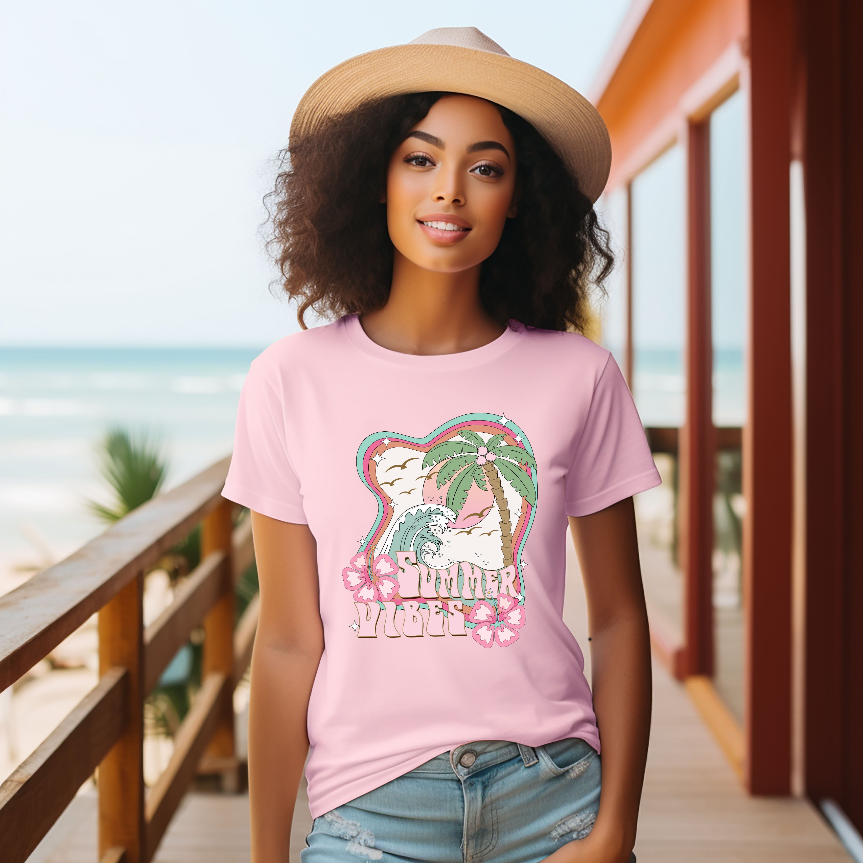 Summer Vibes Flowers | Short Sleeve Graphic Tee