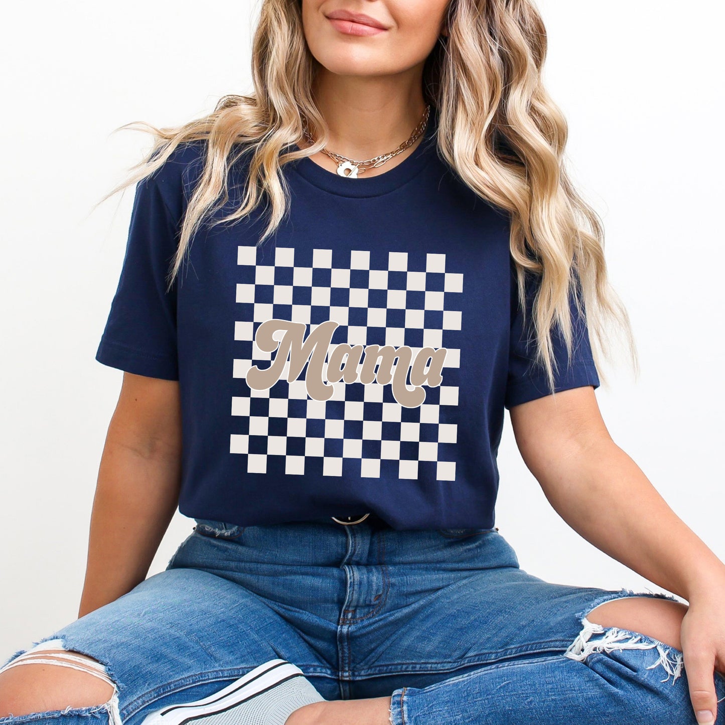 Retro Checkered Mama | Short Sleeve Graphic Tee