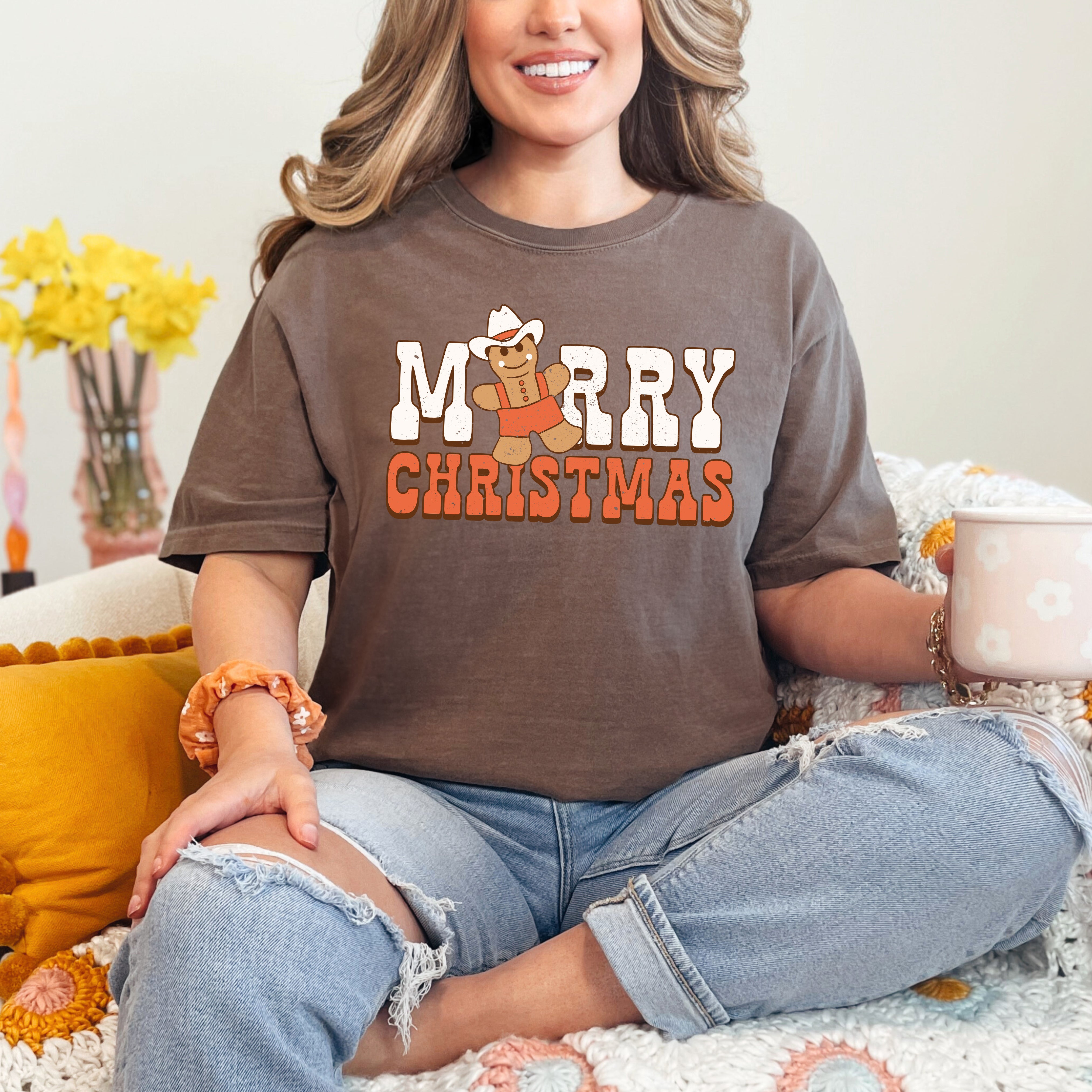 Merry Christmas Gingerbread | Garment Dyed Tee