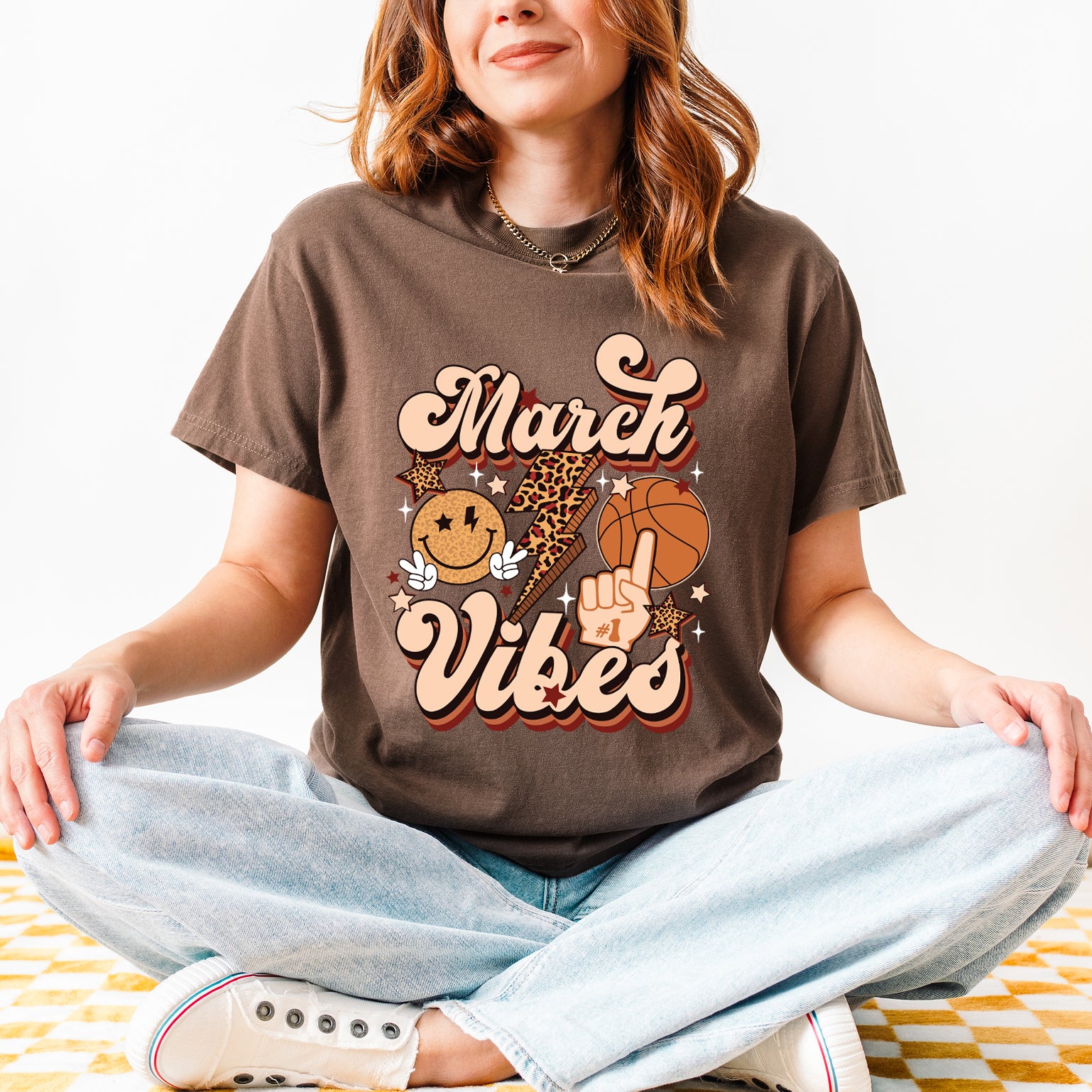 March Vibes Basketball Cheetah | Garment Dyed Short Sleeve Tee