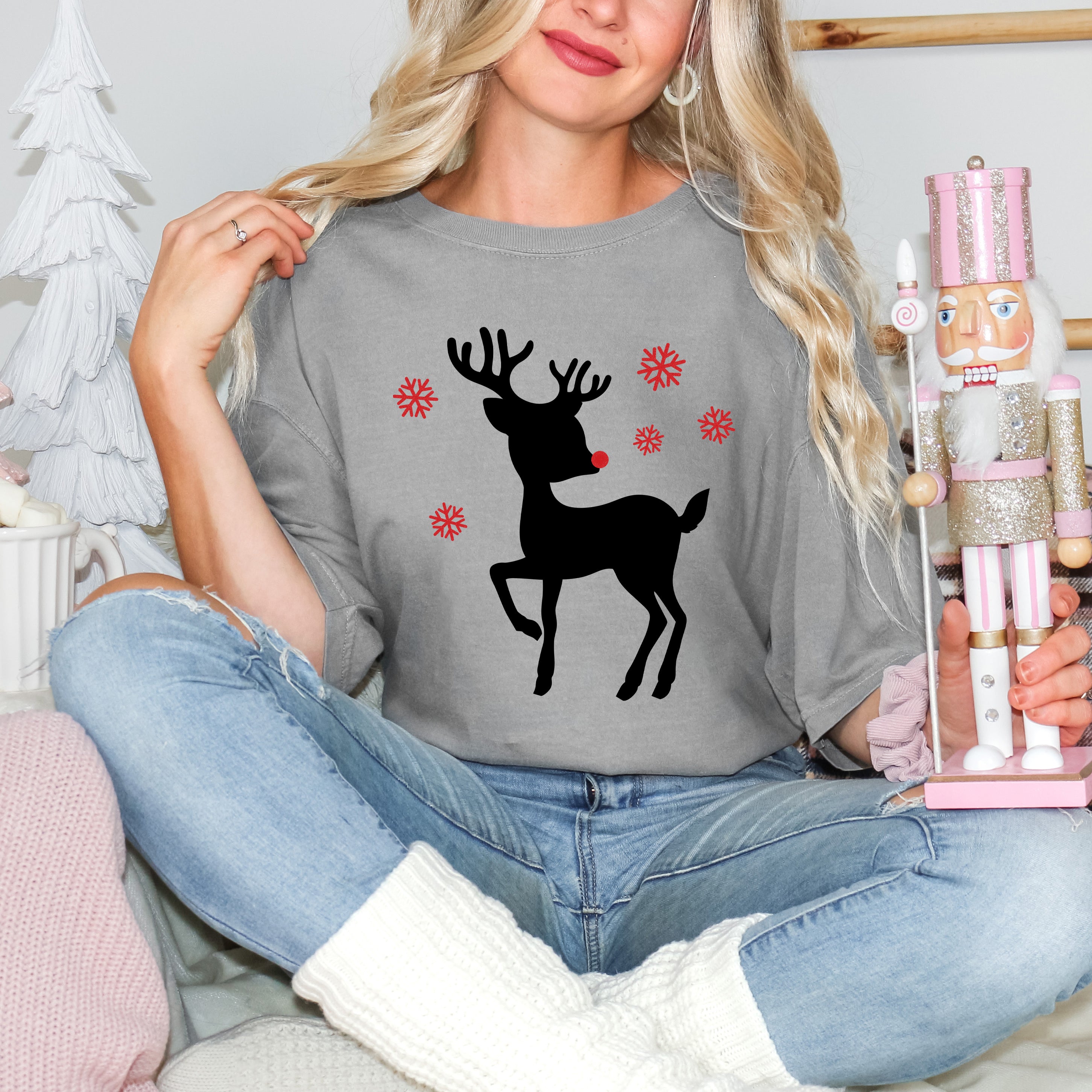 Rudolph Reindeer | Garment Dyed Tee