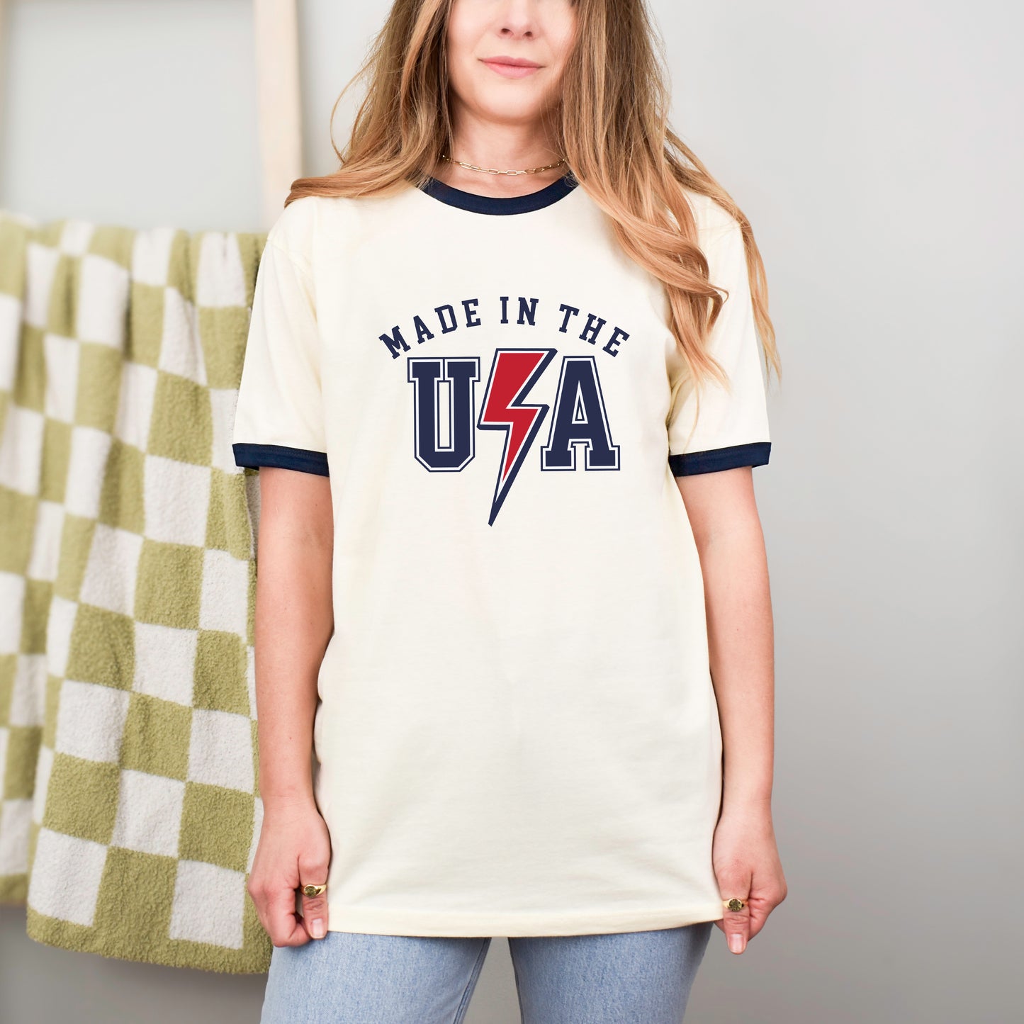 USA Lightning Bolt | Ringer Tee