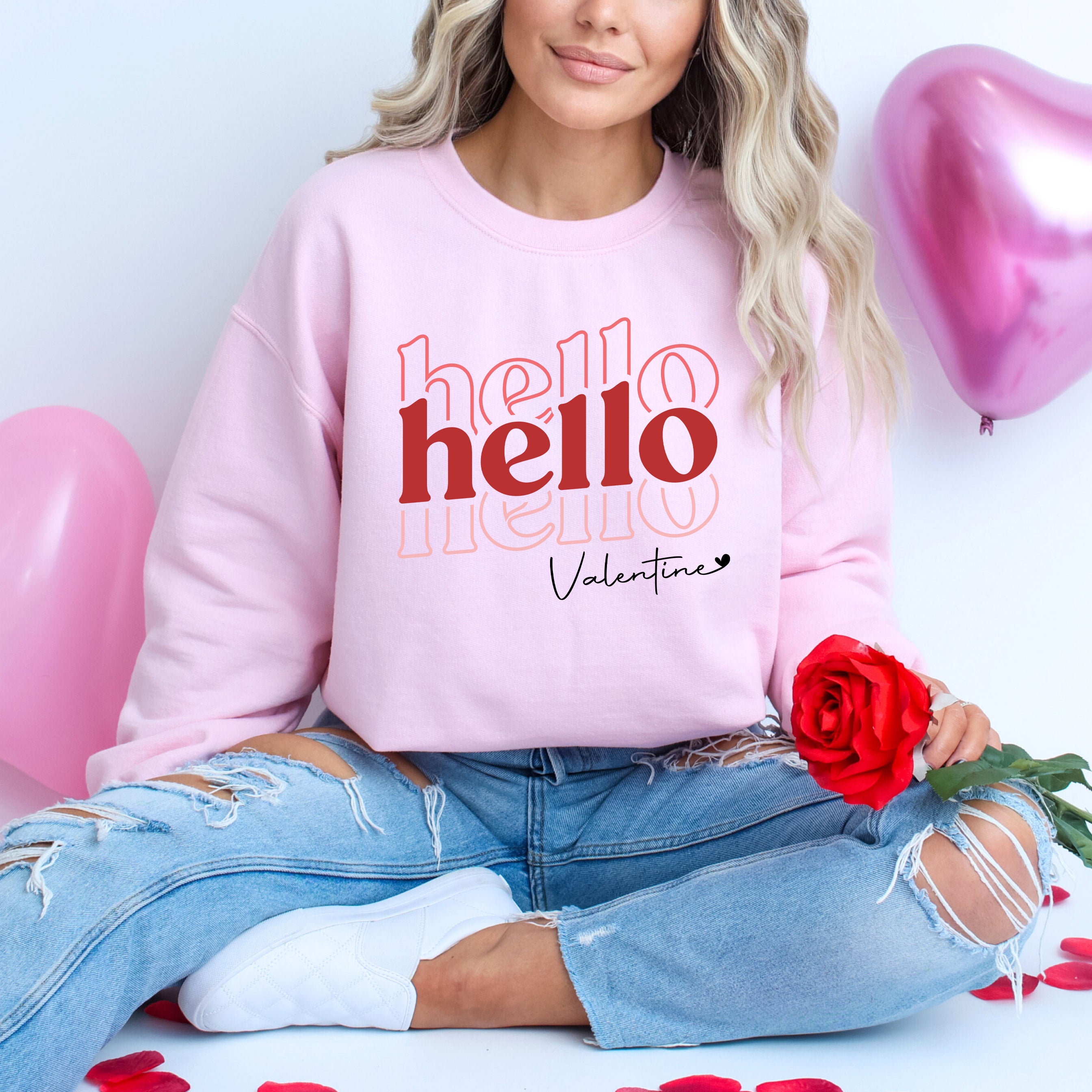 Hello Valentine Stacked | Sweatshirt