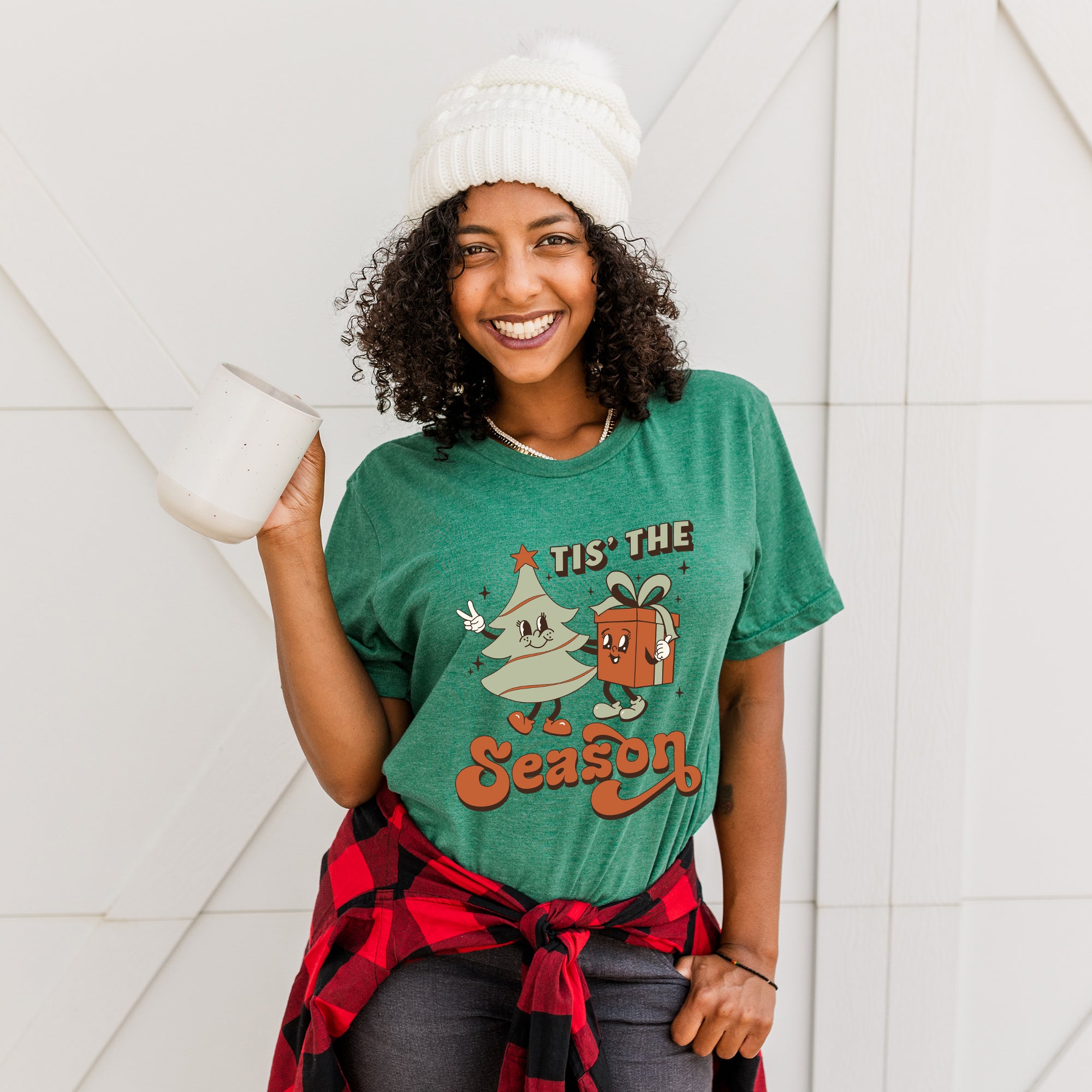 Retro Tis The Season Tree | Short Sleeve Crew Neck