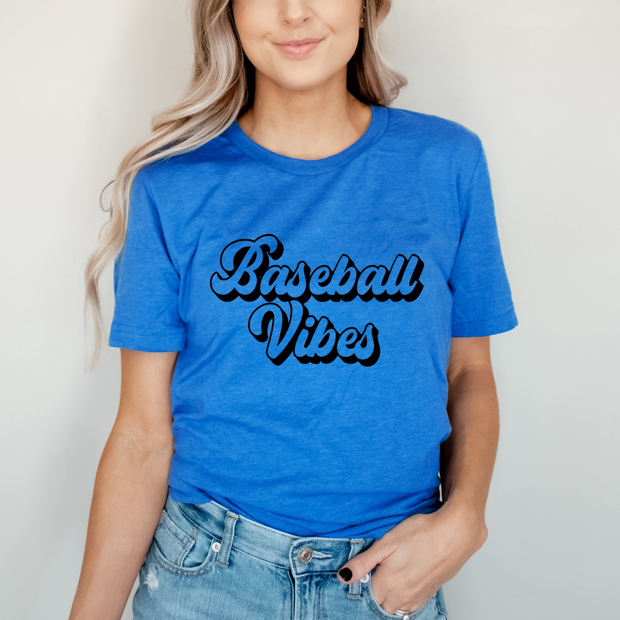 Baseball Vibes Cursive | Short Sleeve Graphic Tee