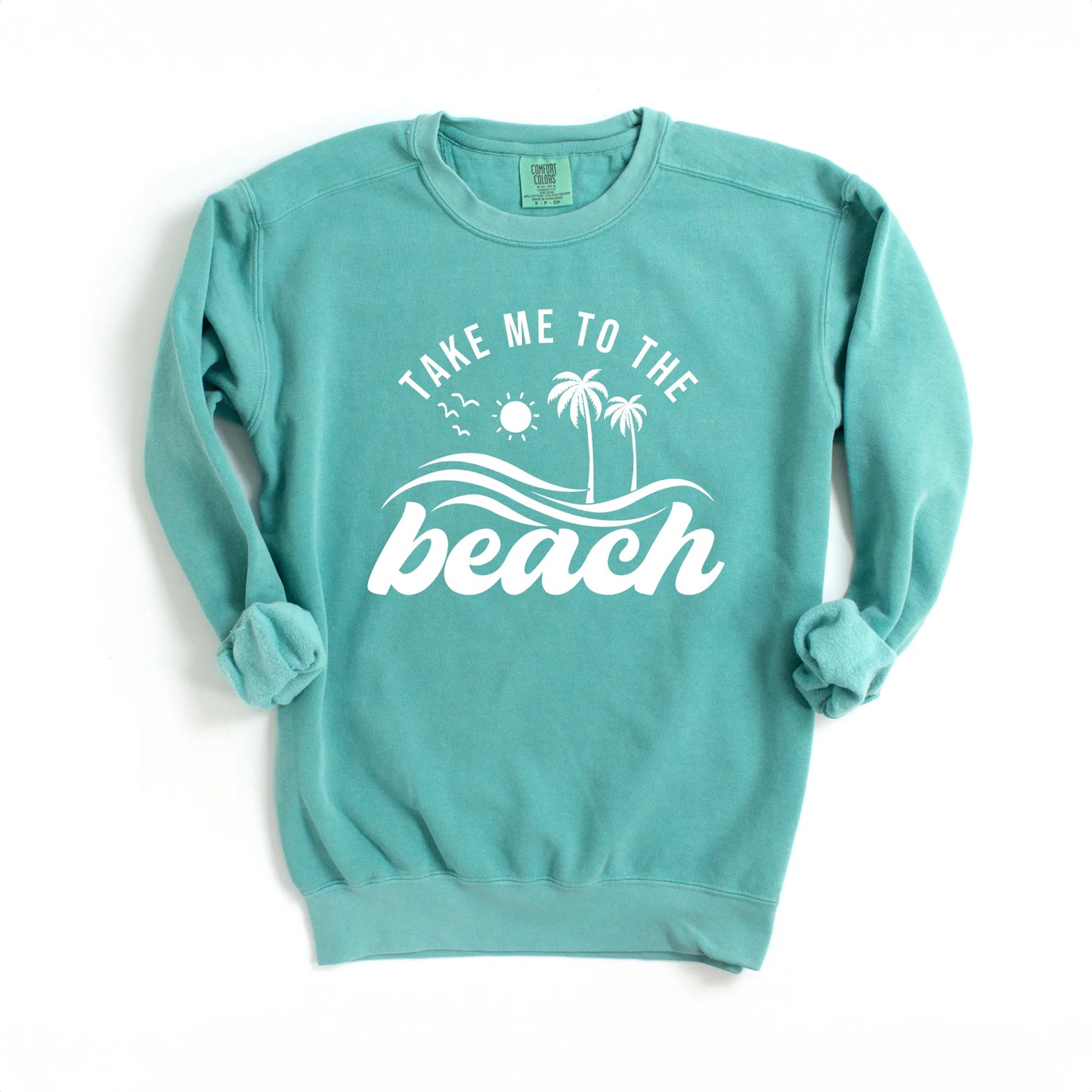 Take Me To The Beach Wave | Garment Dyed Sweatshirt