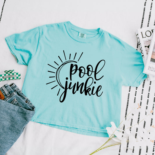 Pool Junkie | Relaxed Fit Cropped Tee
