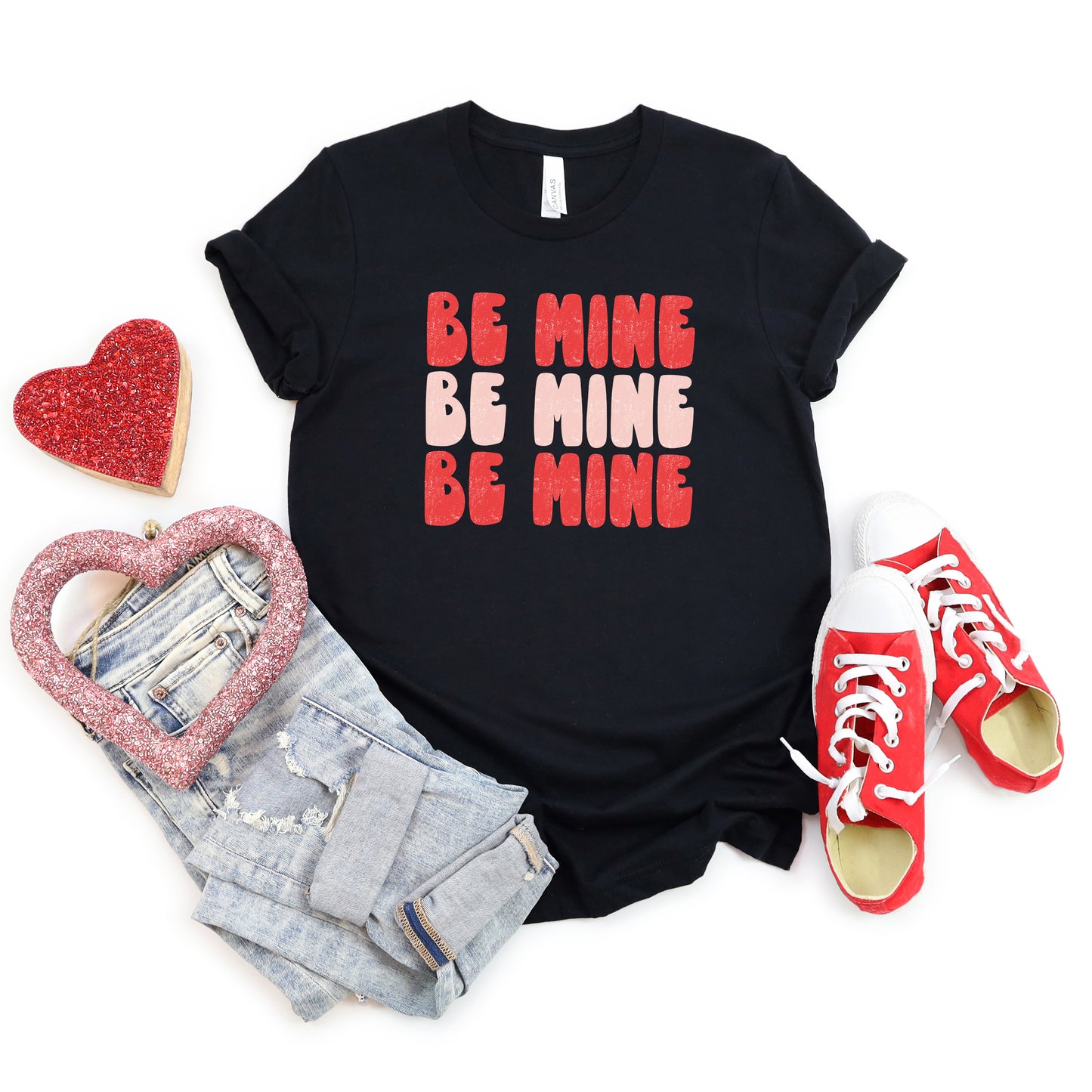 Be Mine Bold Distressed | Short Sleeve Graphic Tee